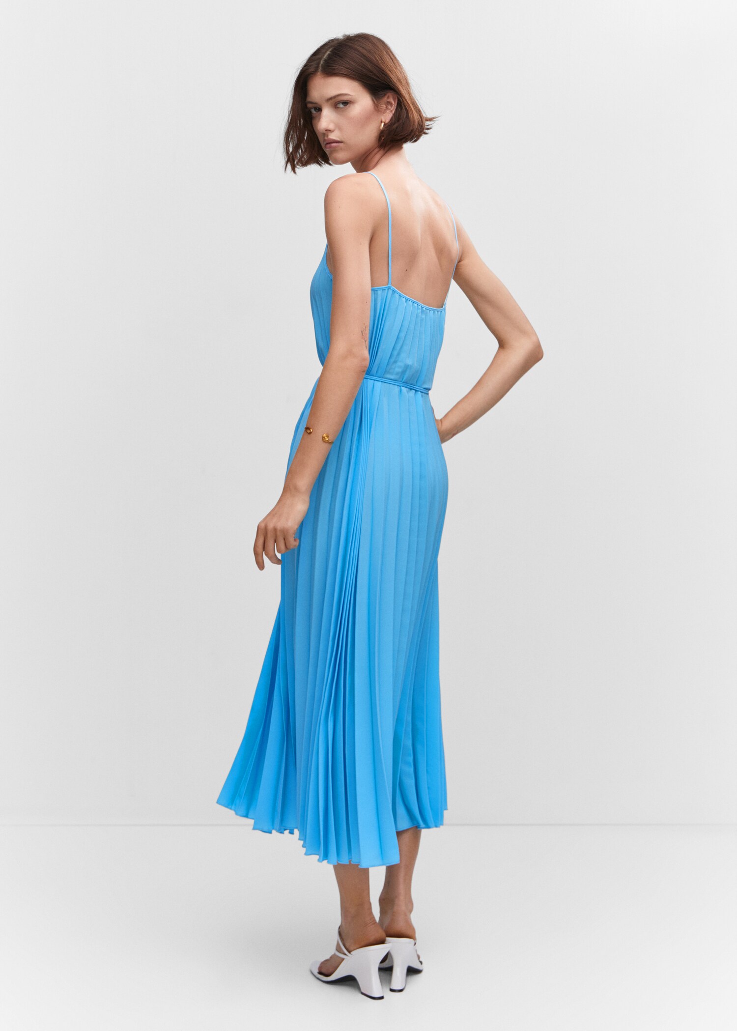 Pleated cord dress - Reverse of the article