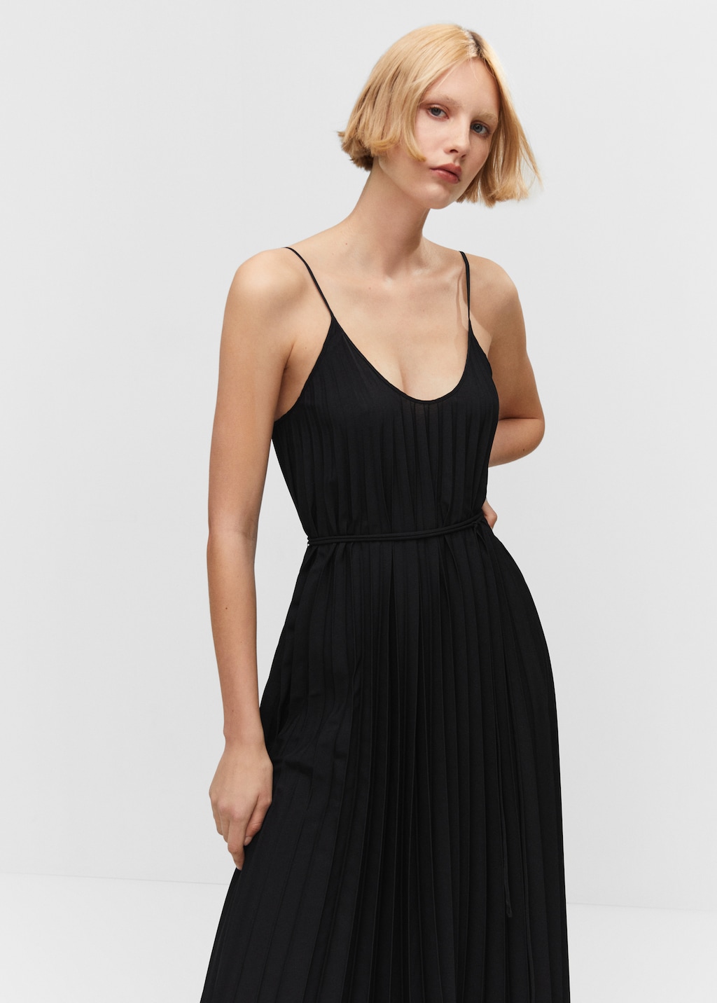 Pleated midi dress mango hotsell