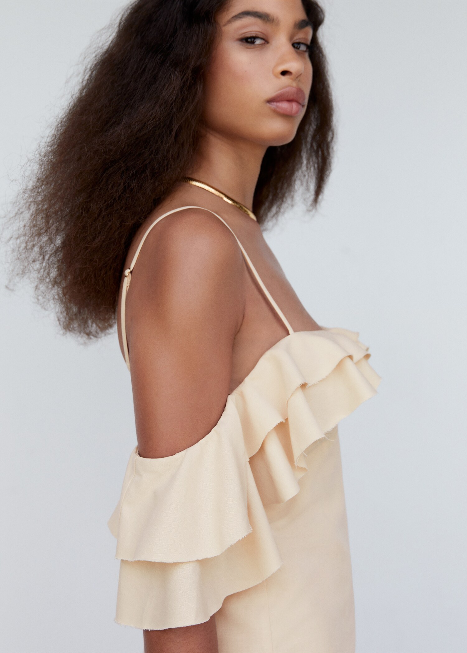 Asymmetric ruffled dress - Details of the article 1