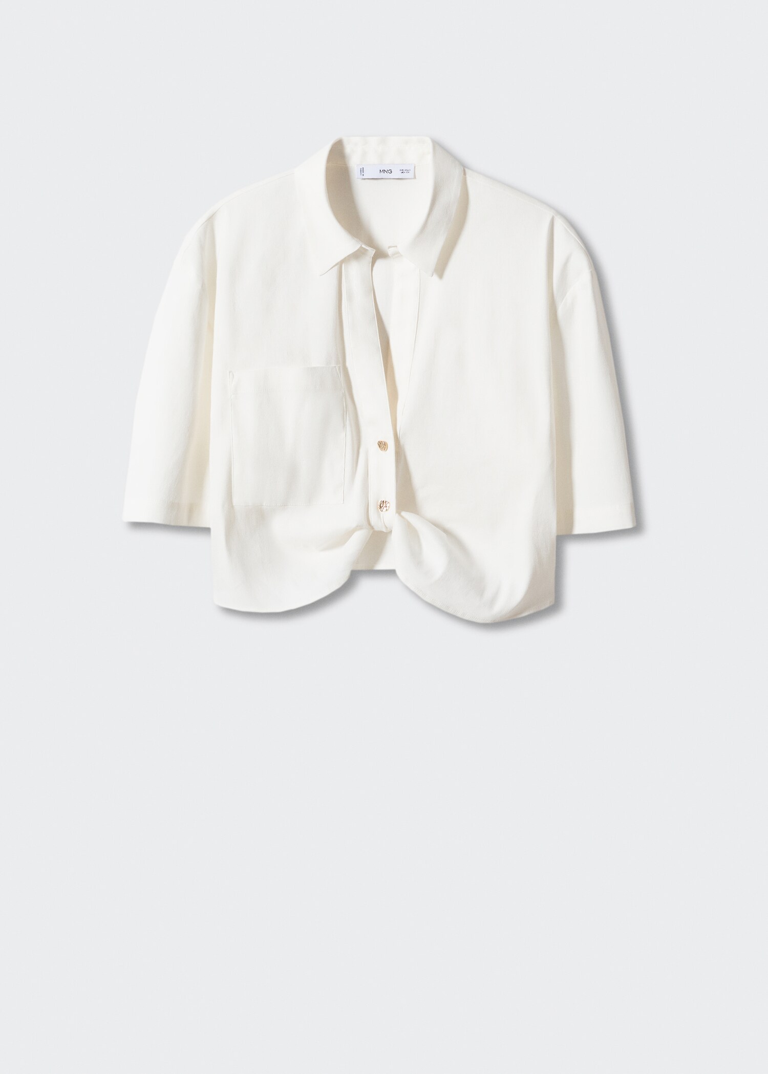 Cropped shirt with knot  - Article without model