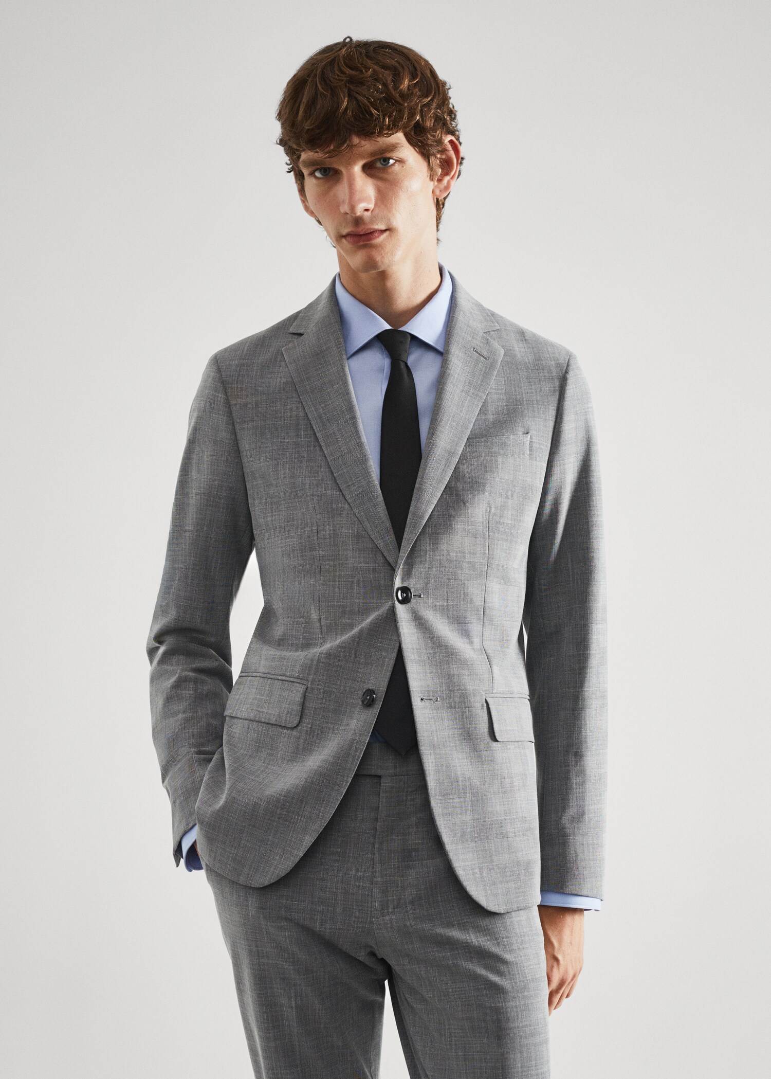Americana traje estampada slim fit tejido strech - Plano medio