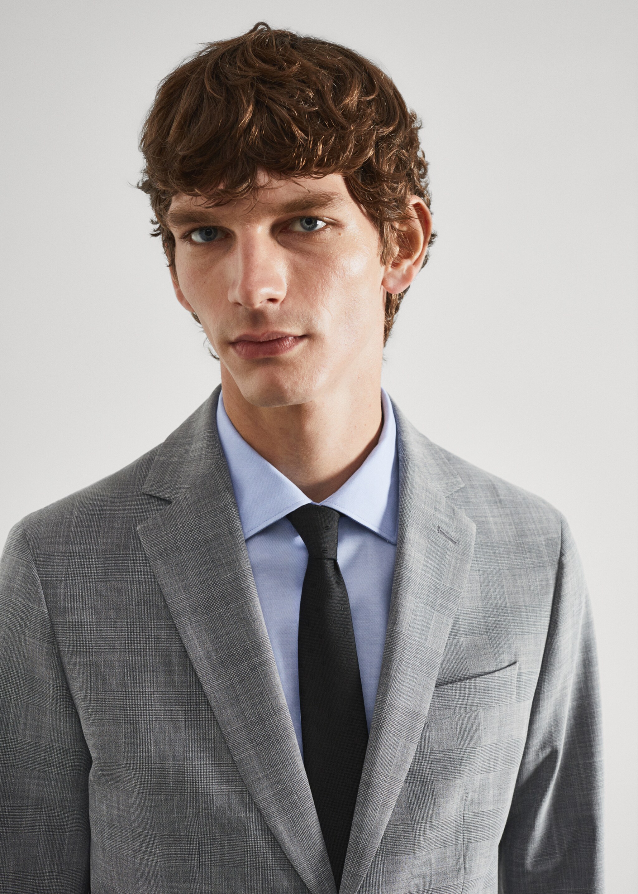 Stretch fabric slim-fit printed suit jacket - Details of the article 1