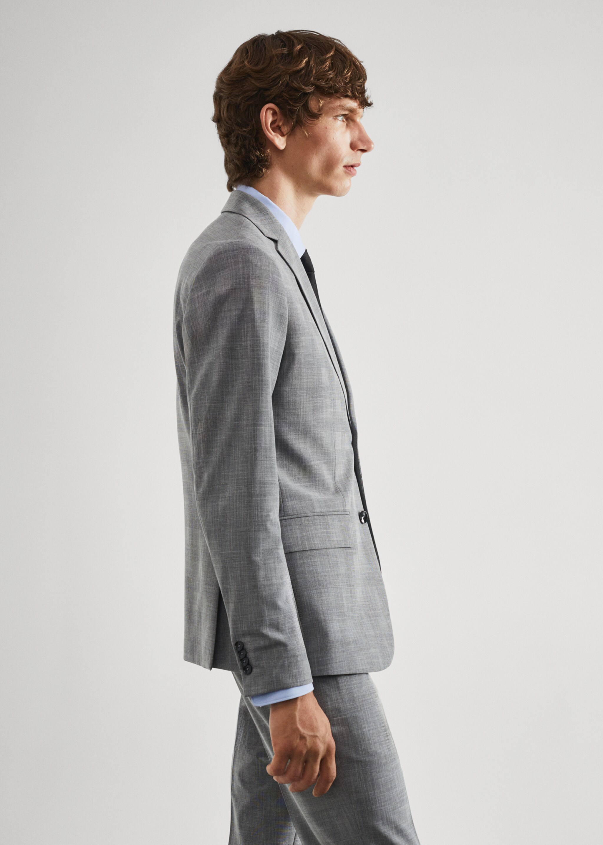 Stretch fabric slim-fit printed suit jacket - Details of the article 2