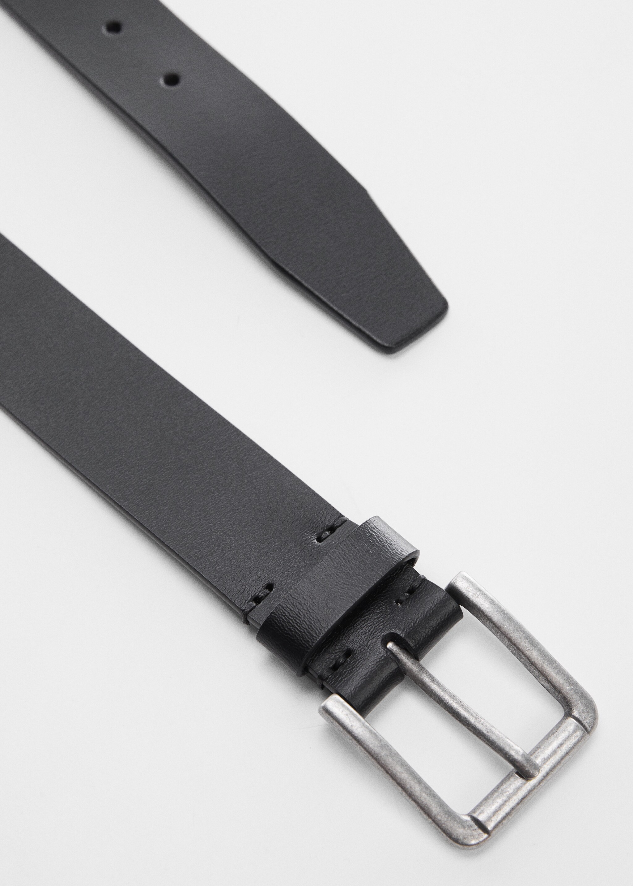 Leather belt with square buckle  - Medium plane