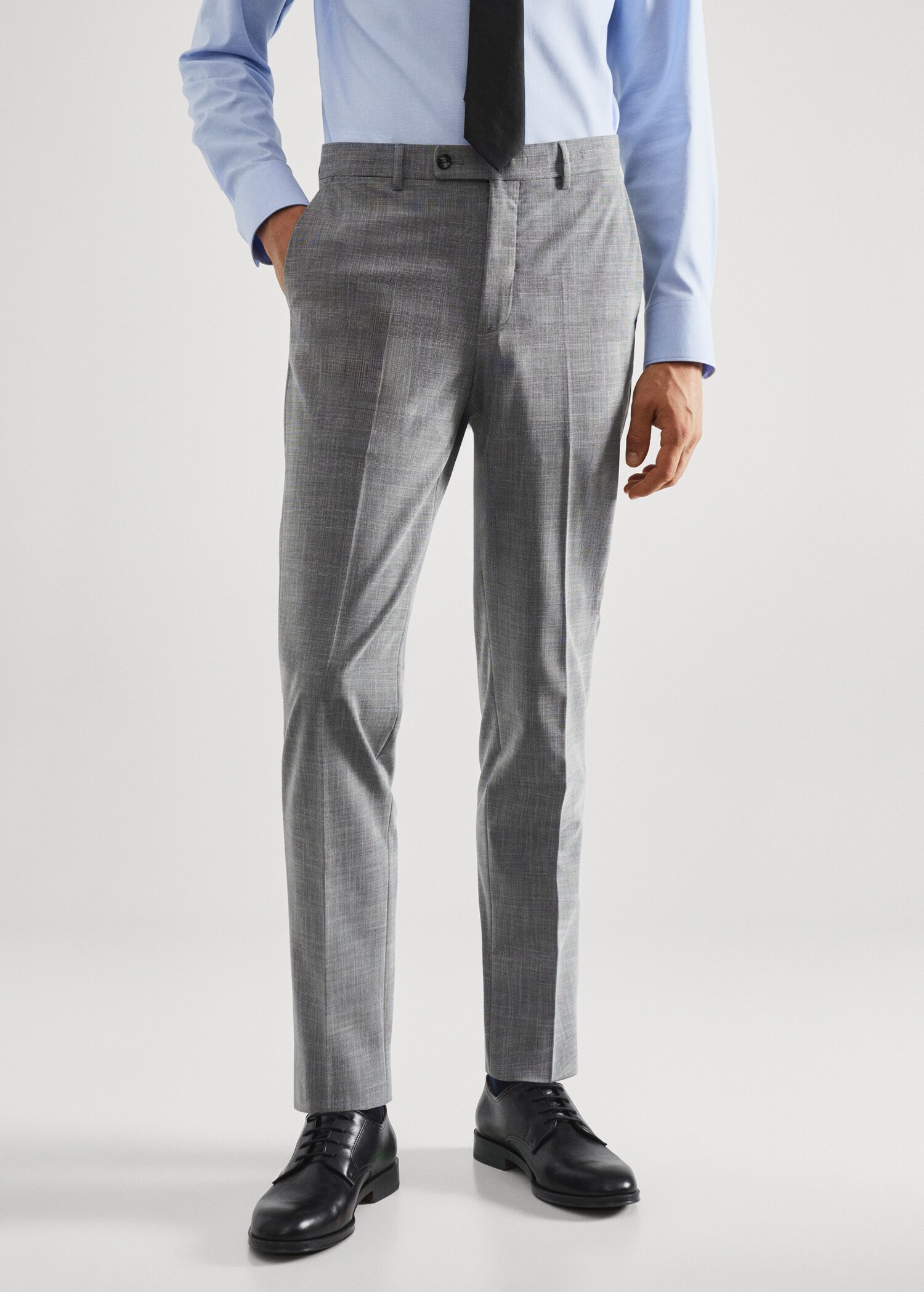 Stretch-fabric slim-fit printed suit pants - Medium plane