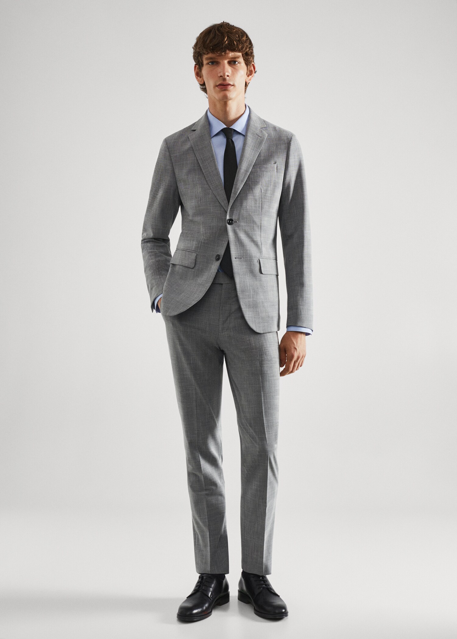 Stretch-fabric slim-fit printed suit pants - Details of the article 2