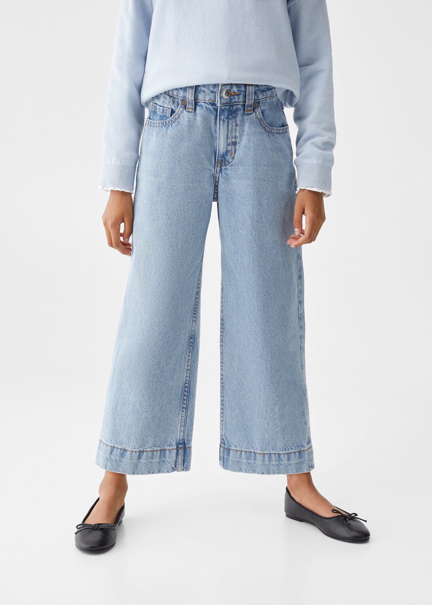 Jeans culotte mid-waist comfort - Medium plane
