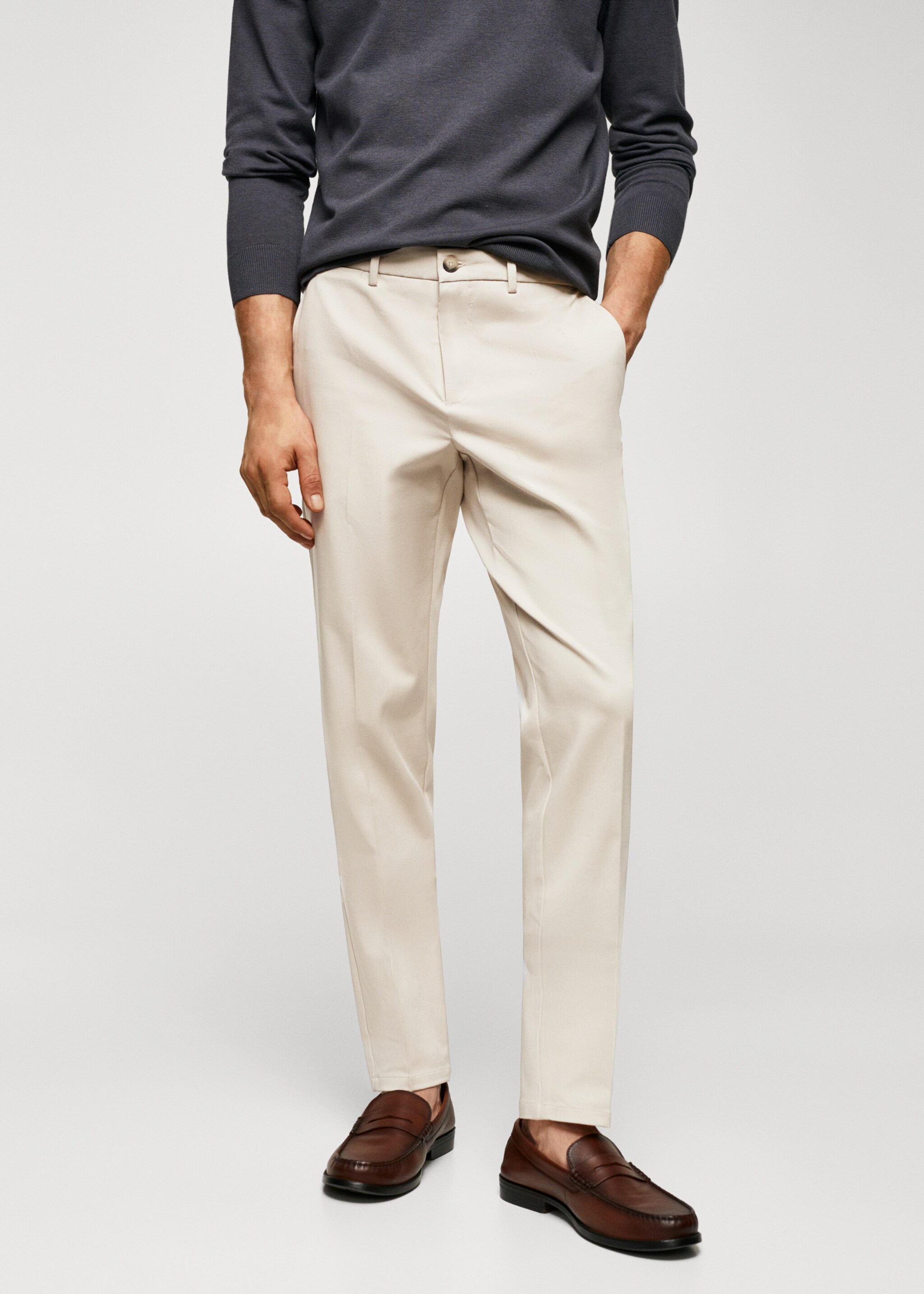 Slim fit chino pants - Medium plane