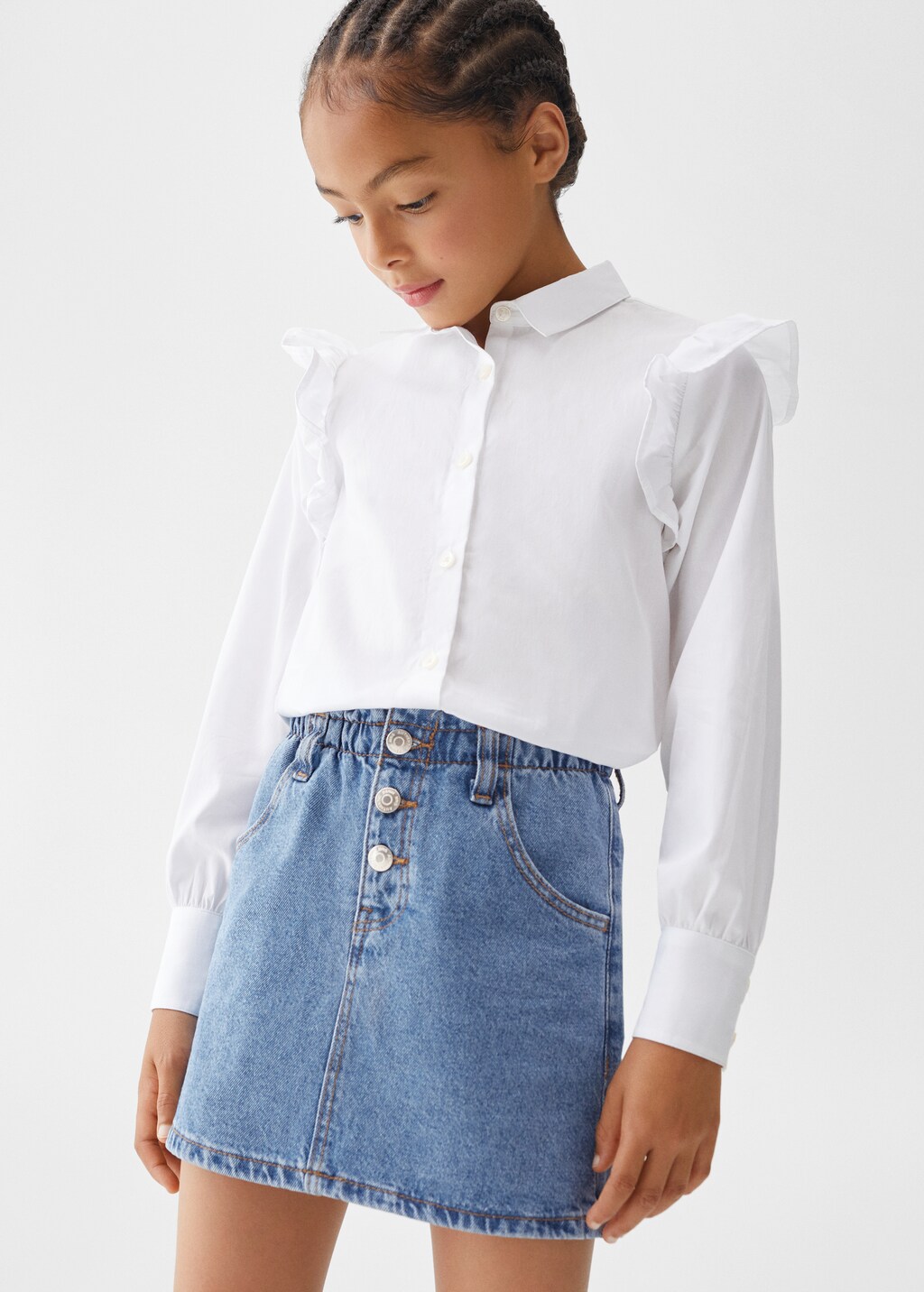 White paperbag denim skirt hotsell