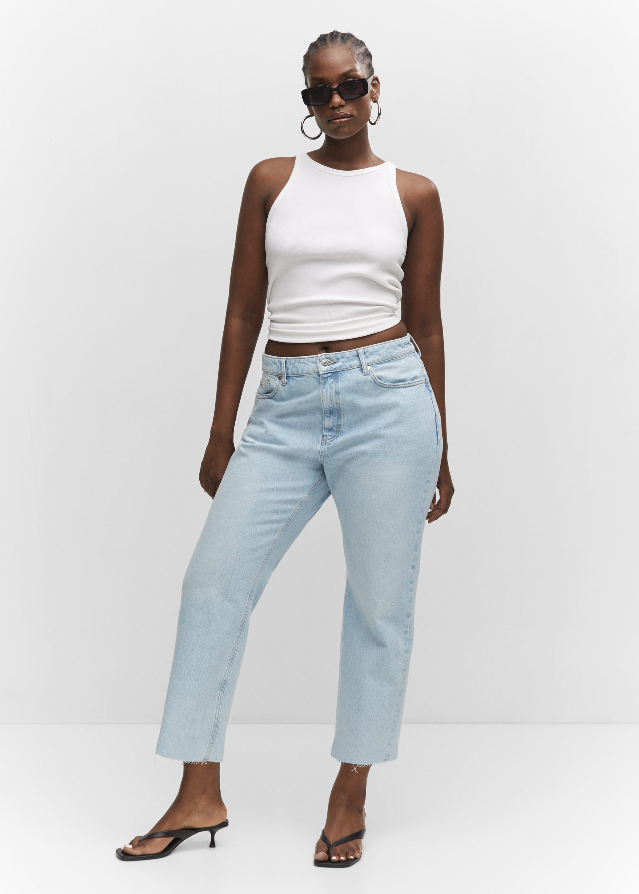 High waist straight jeans - Details of the article 3