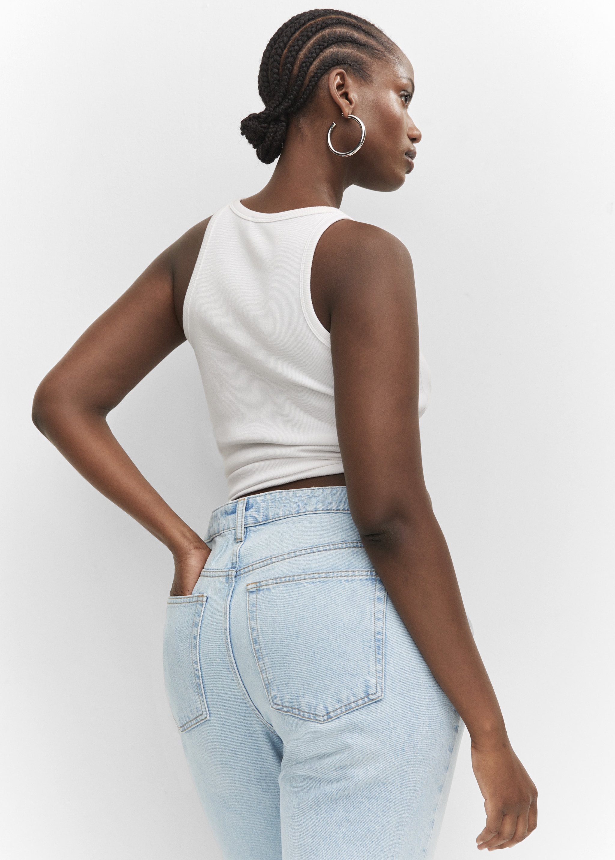 High waist straight jeans - Details of the article 4