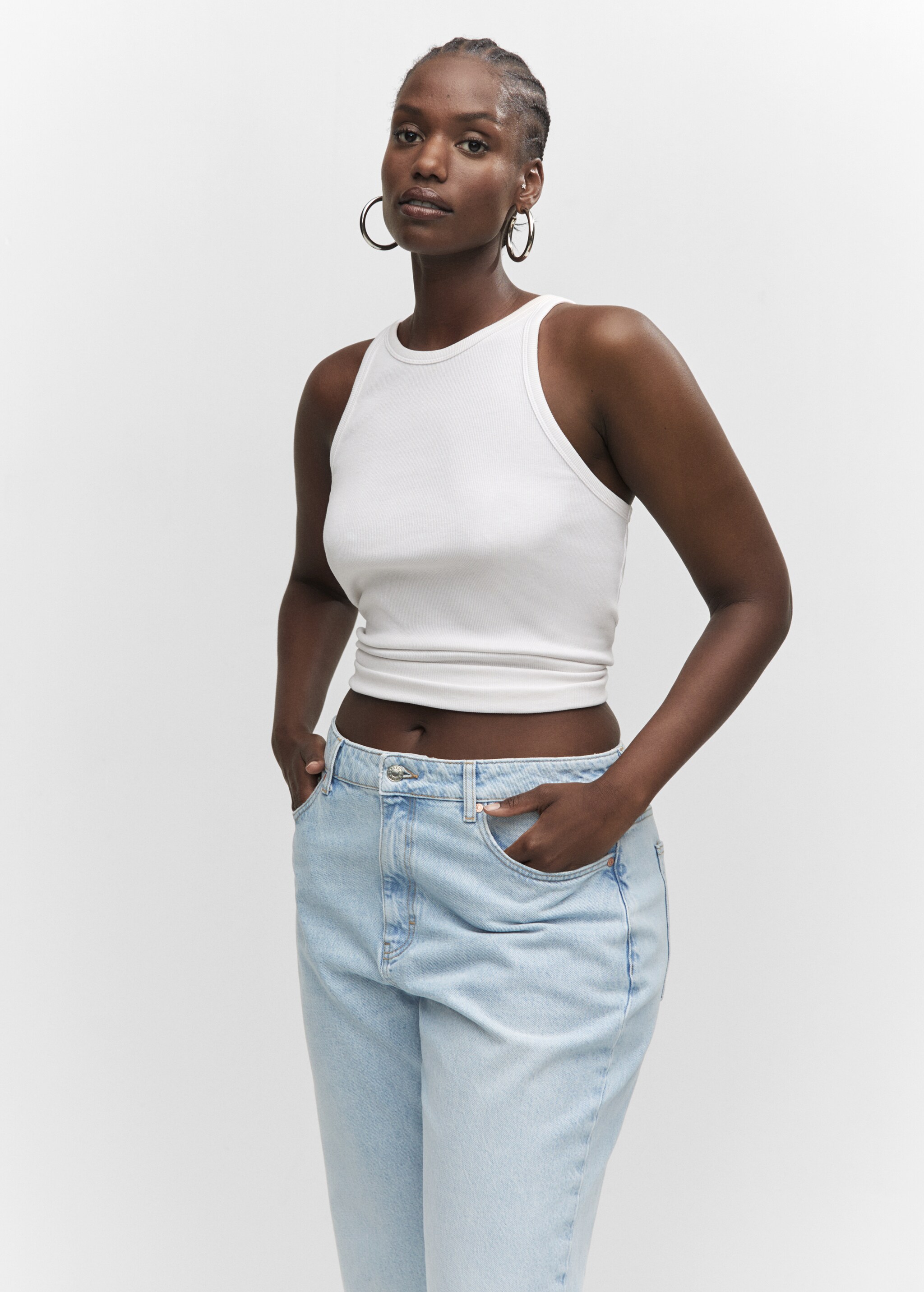 High waist straight jeans - Details of the article 5