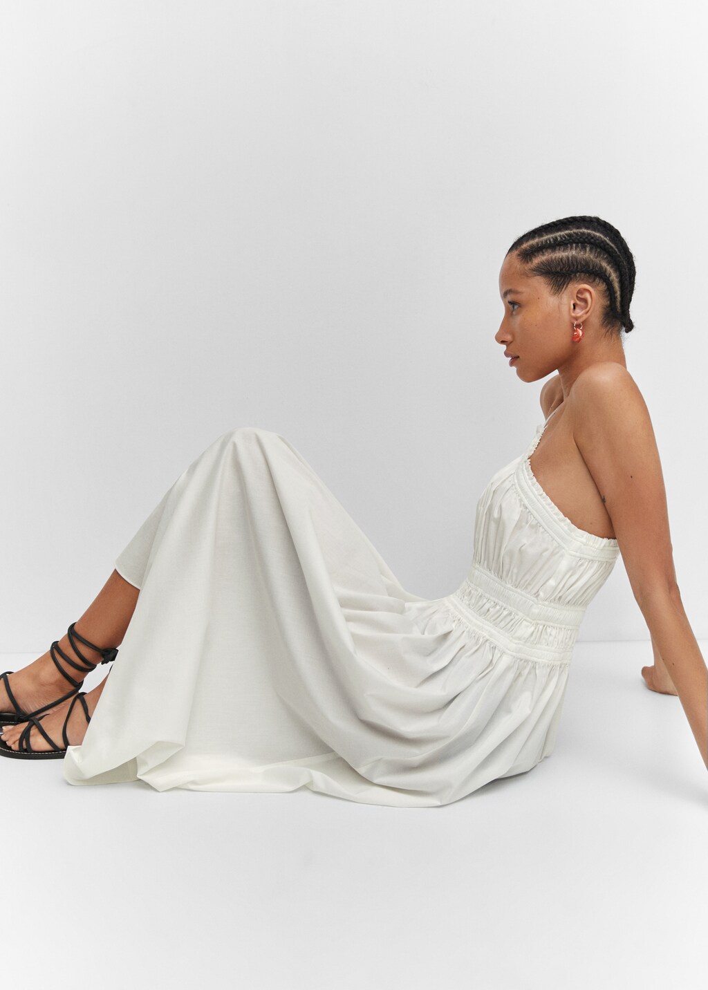 Halter-neck dress with ruffle details - Women | MANGO OUTLET USA