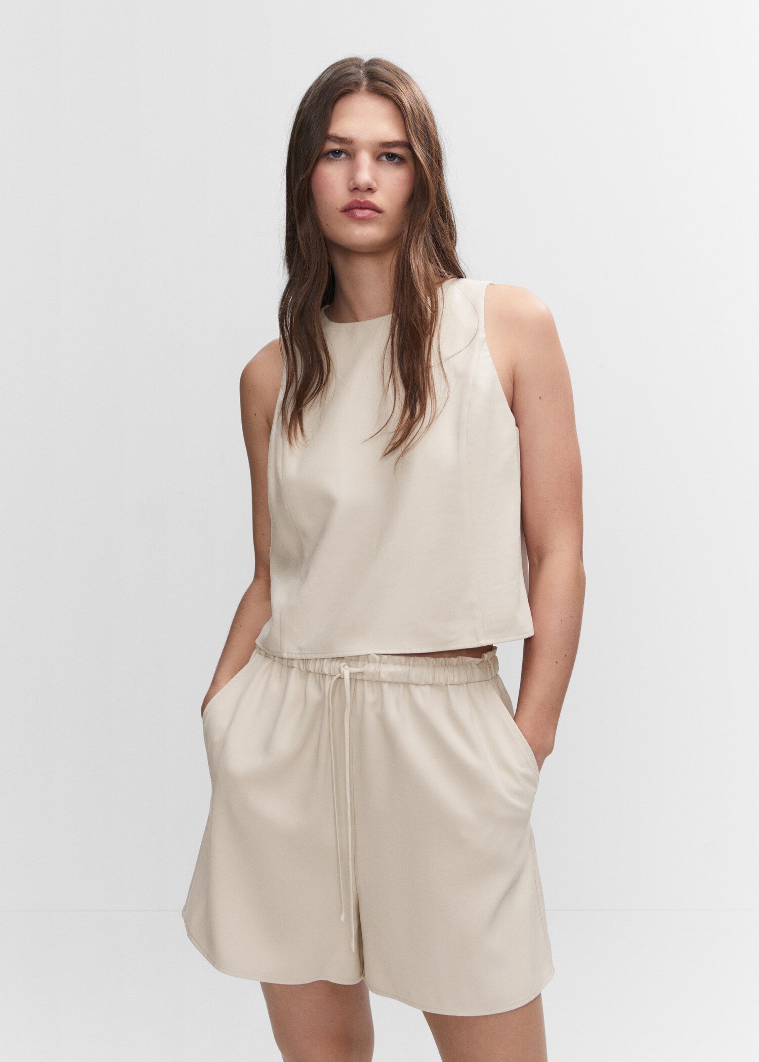 Crop top with wide straps - Medium plane