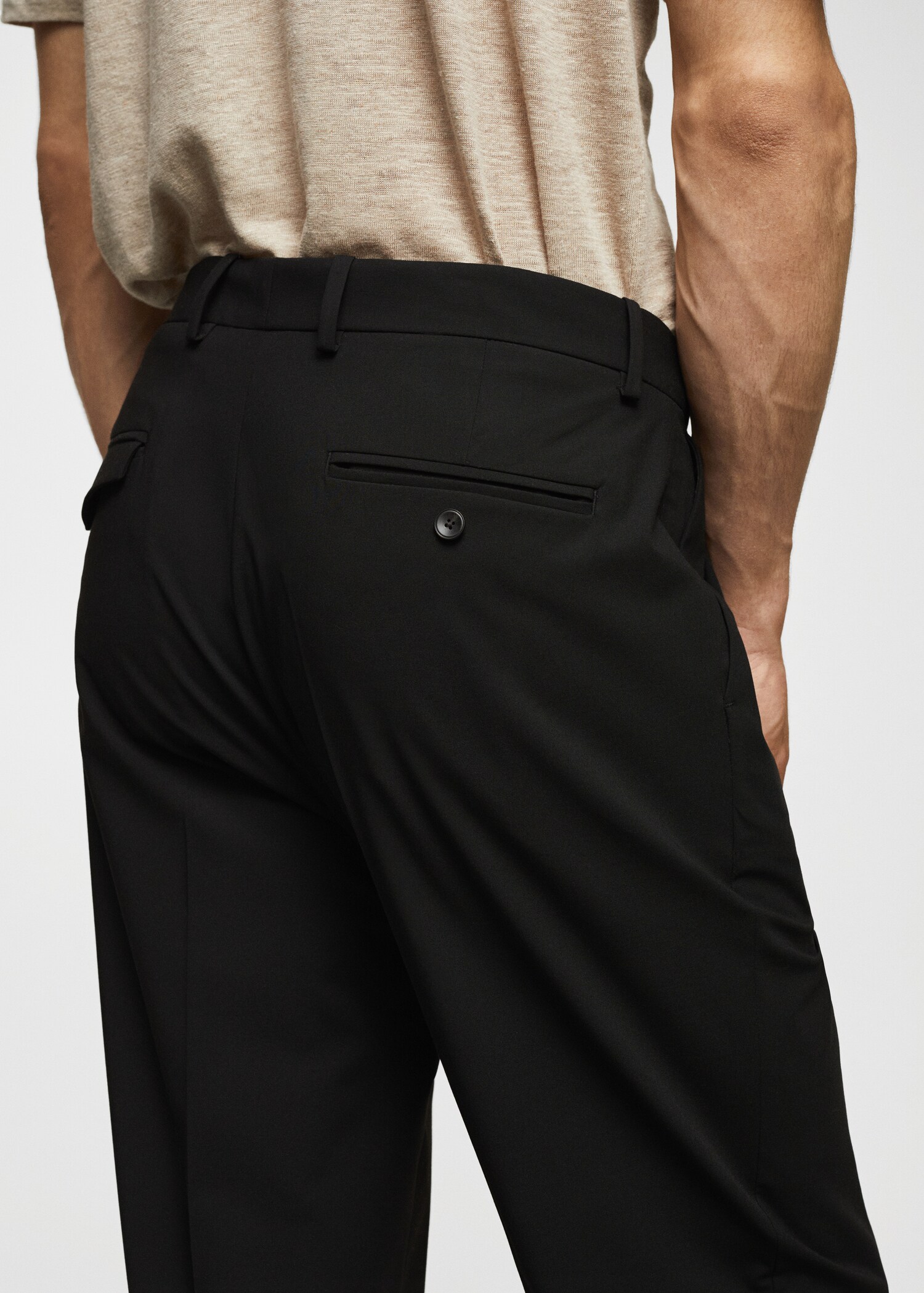 Pantalon regular fit coton pinces - Détail de l'article 6