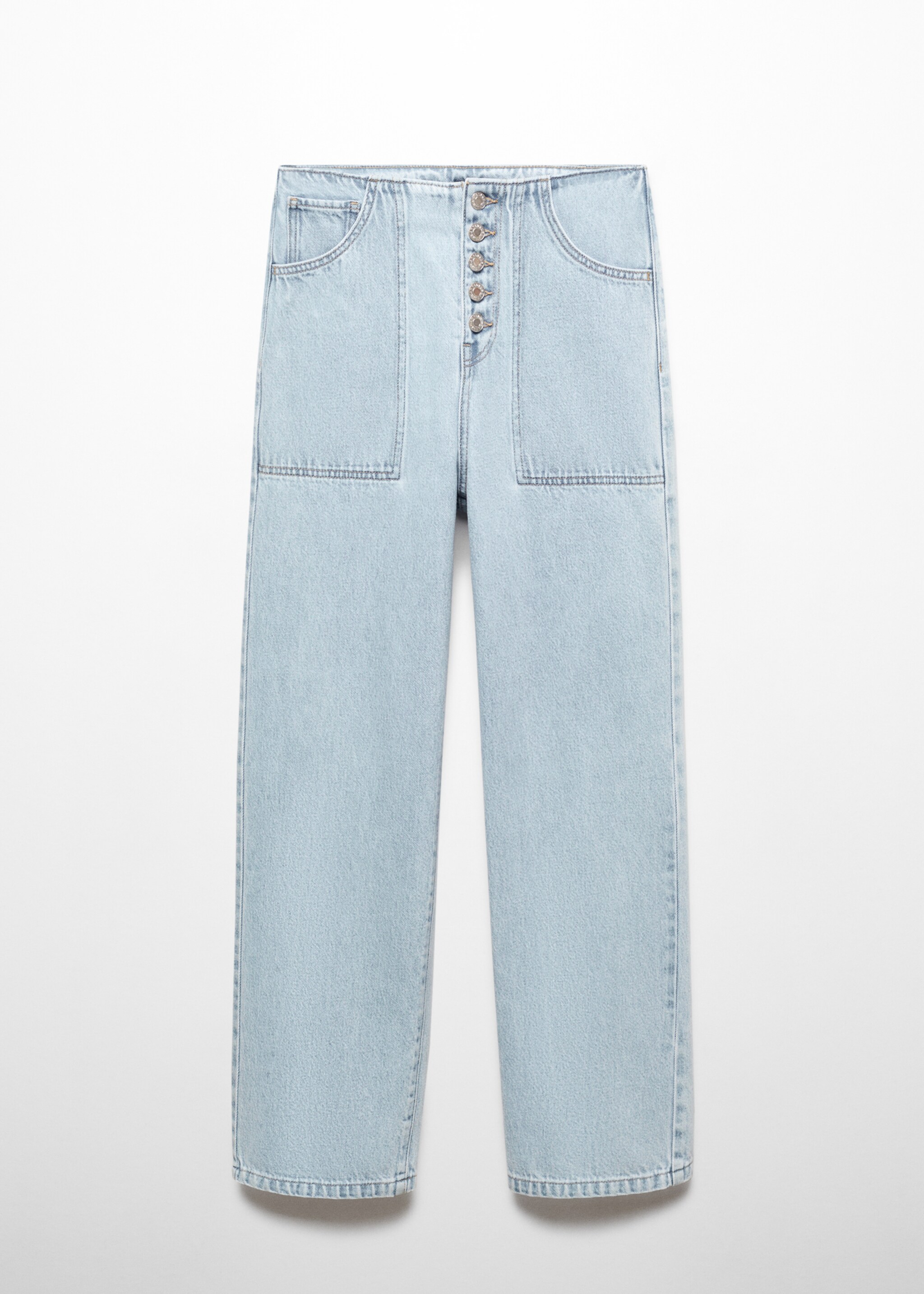 Cropped straight-leg jeans with buttons - Article without model