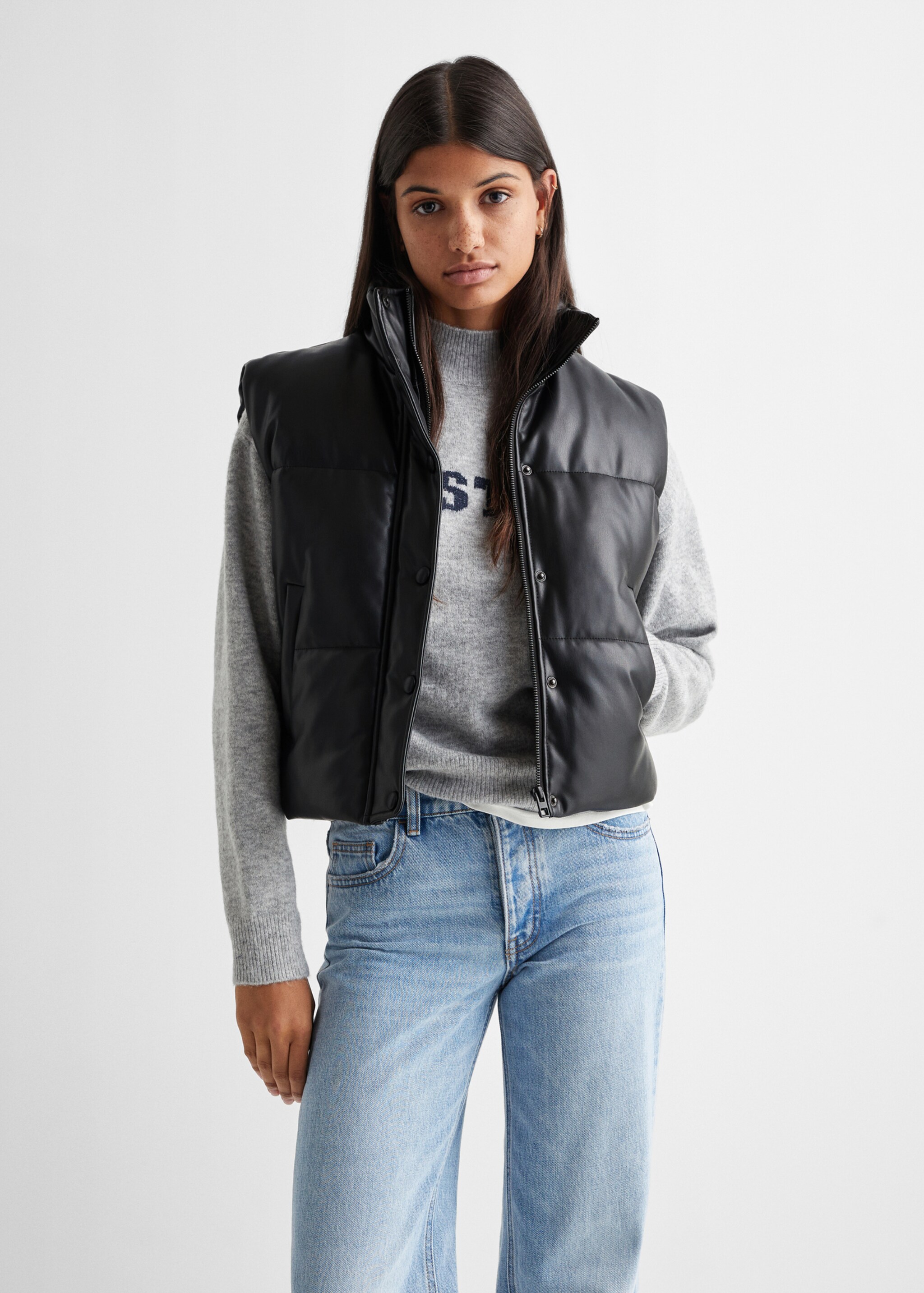 Leather-effect gilet - Medium plane