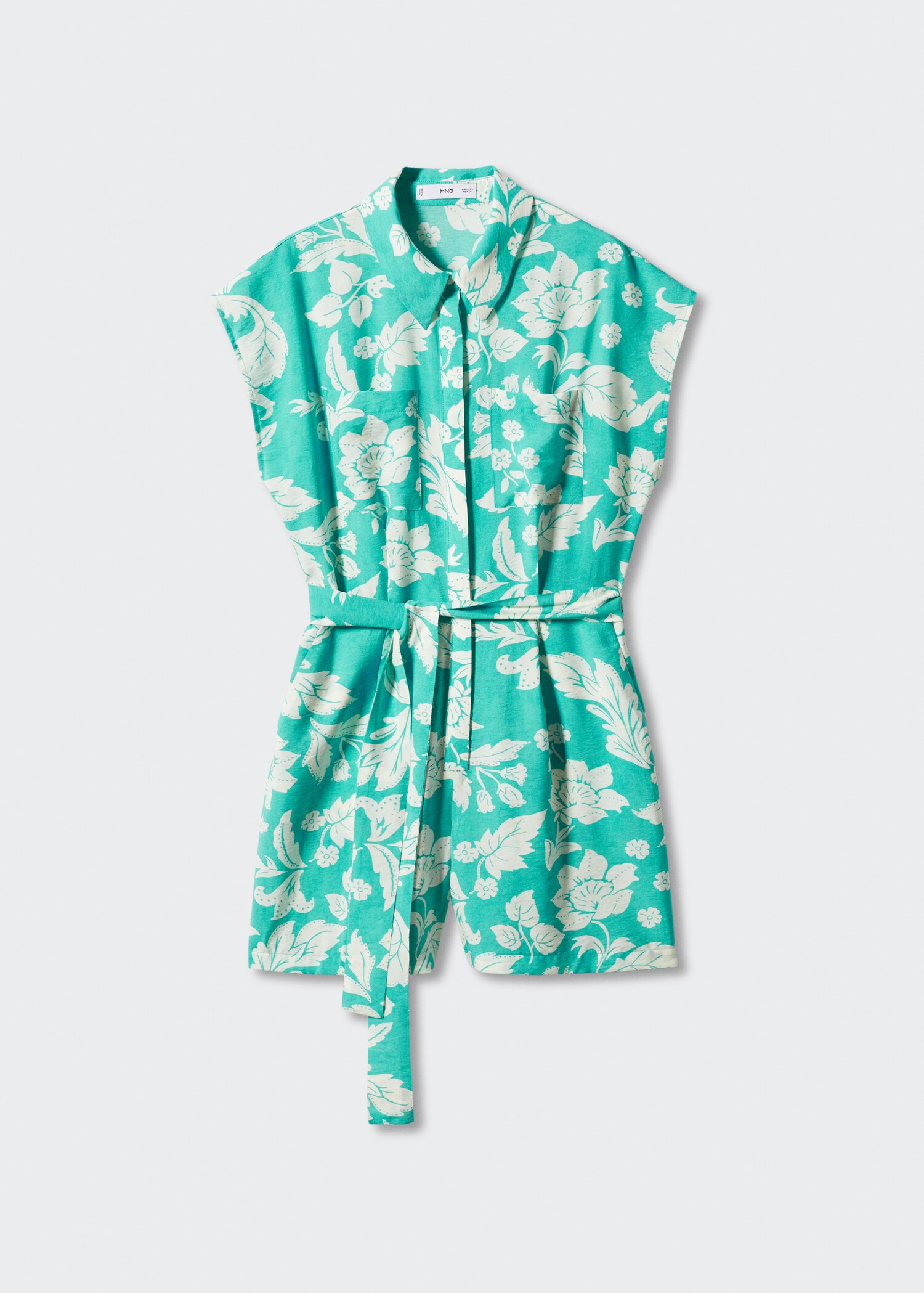 Floral-print jumpsuit with tie - Article without model