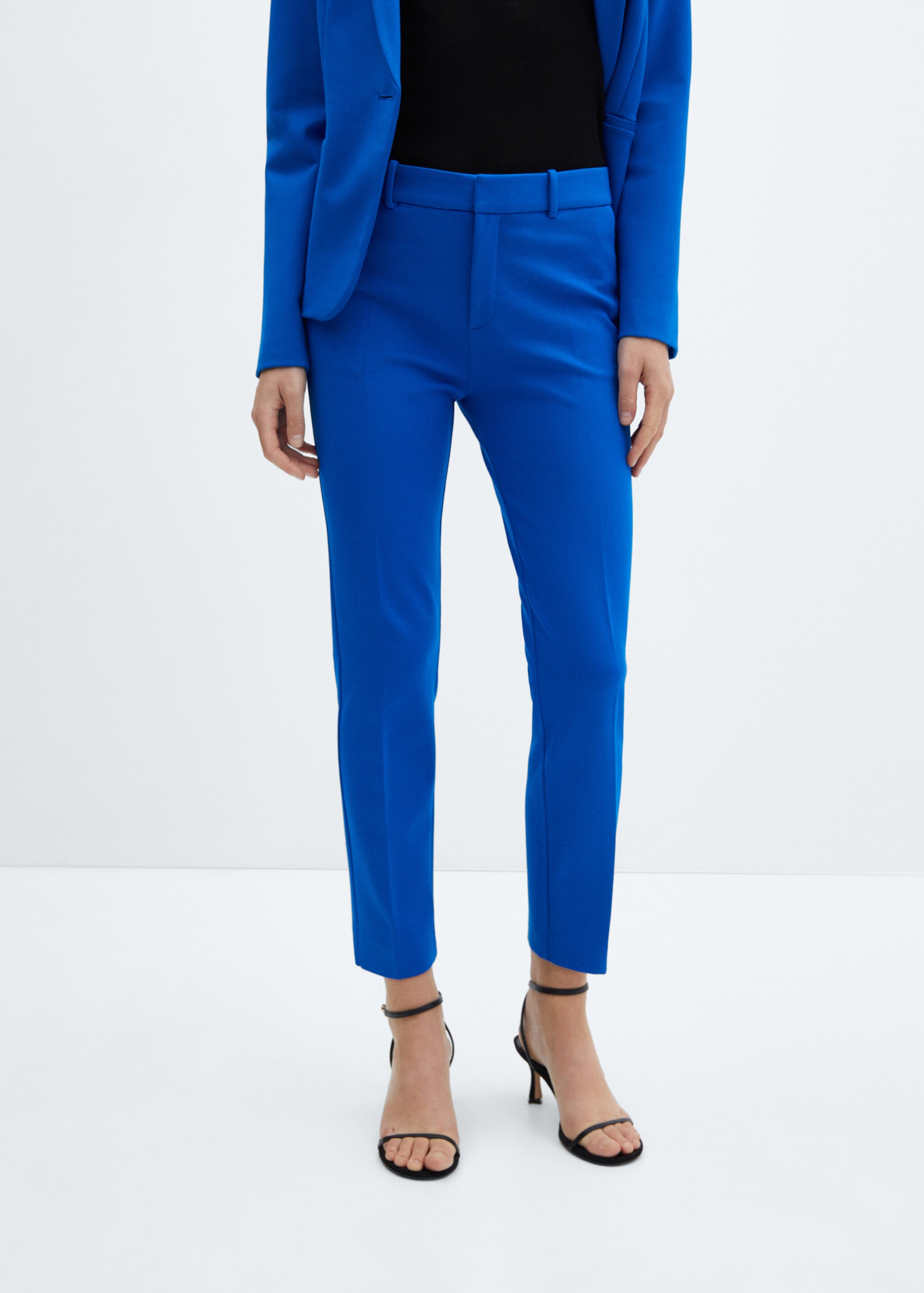 Rome-knit straight trousers - Medium plane, Blue. Ref: 57052883-00.
