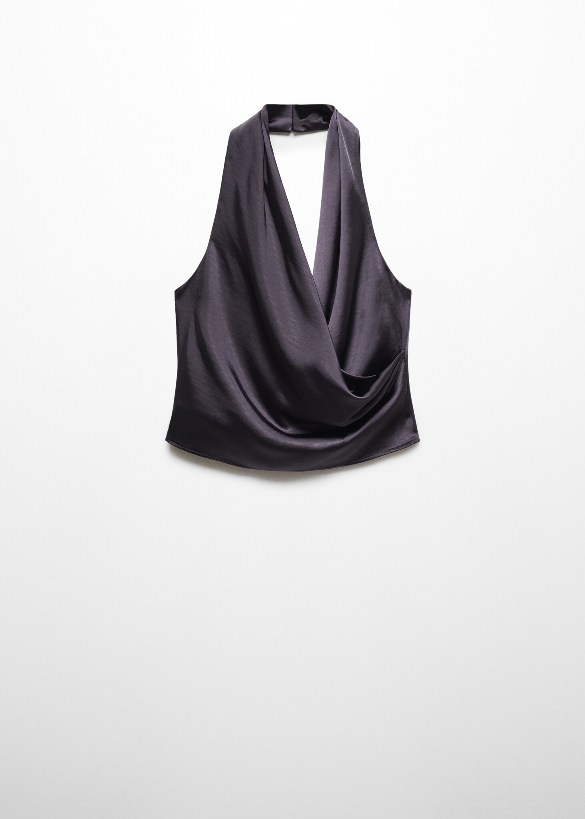 Wrap blouse with open back - Article without model, Grey. Ref: 57053797-00.