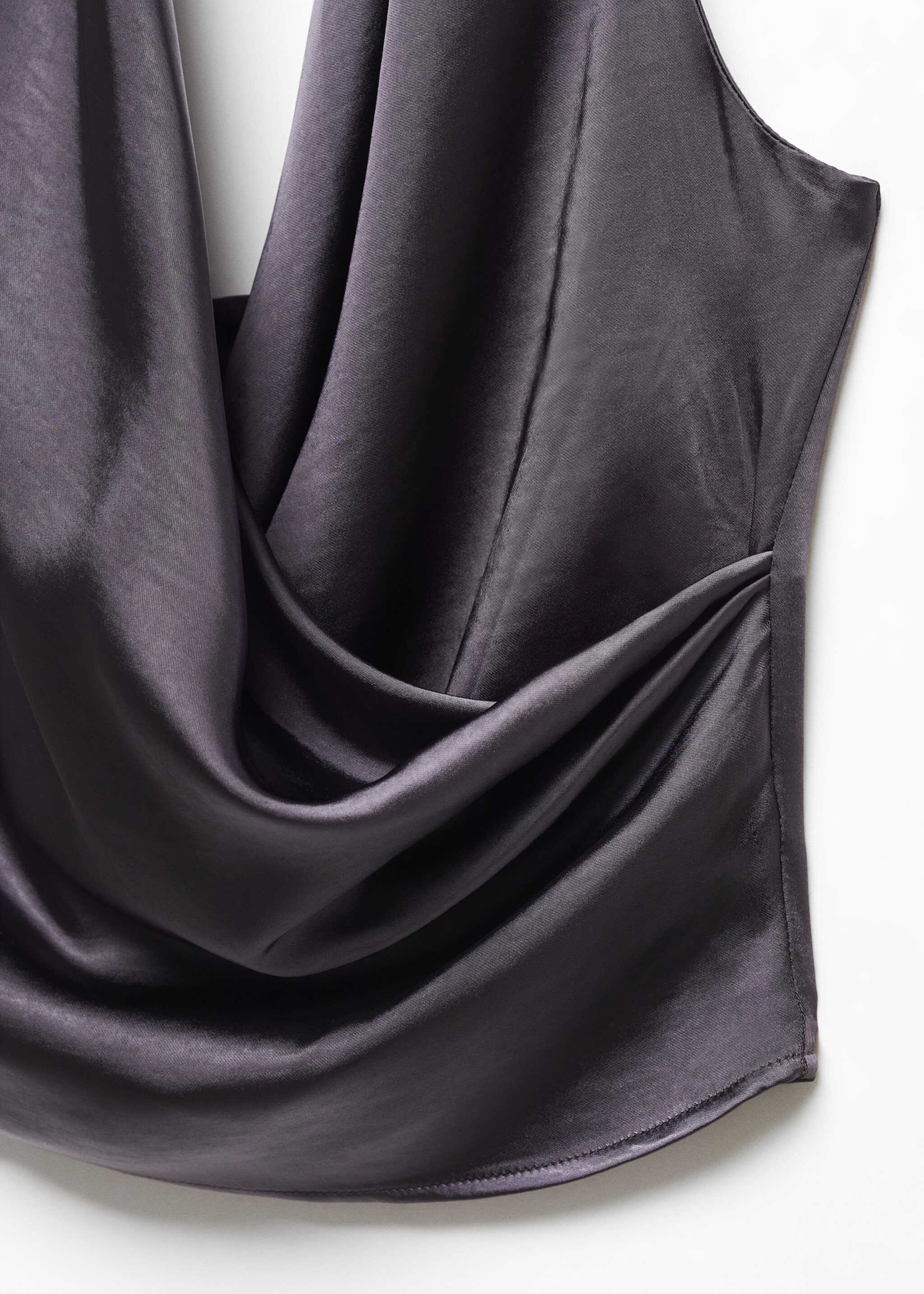 Wrap blouse with open back - Details of the article 8, Grey. Ref: 57053797-00.