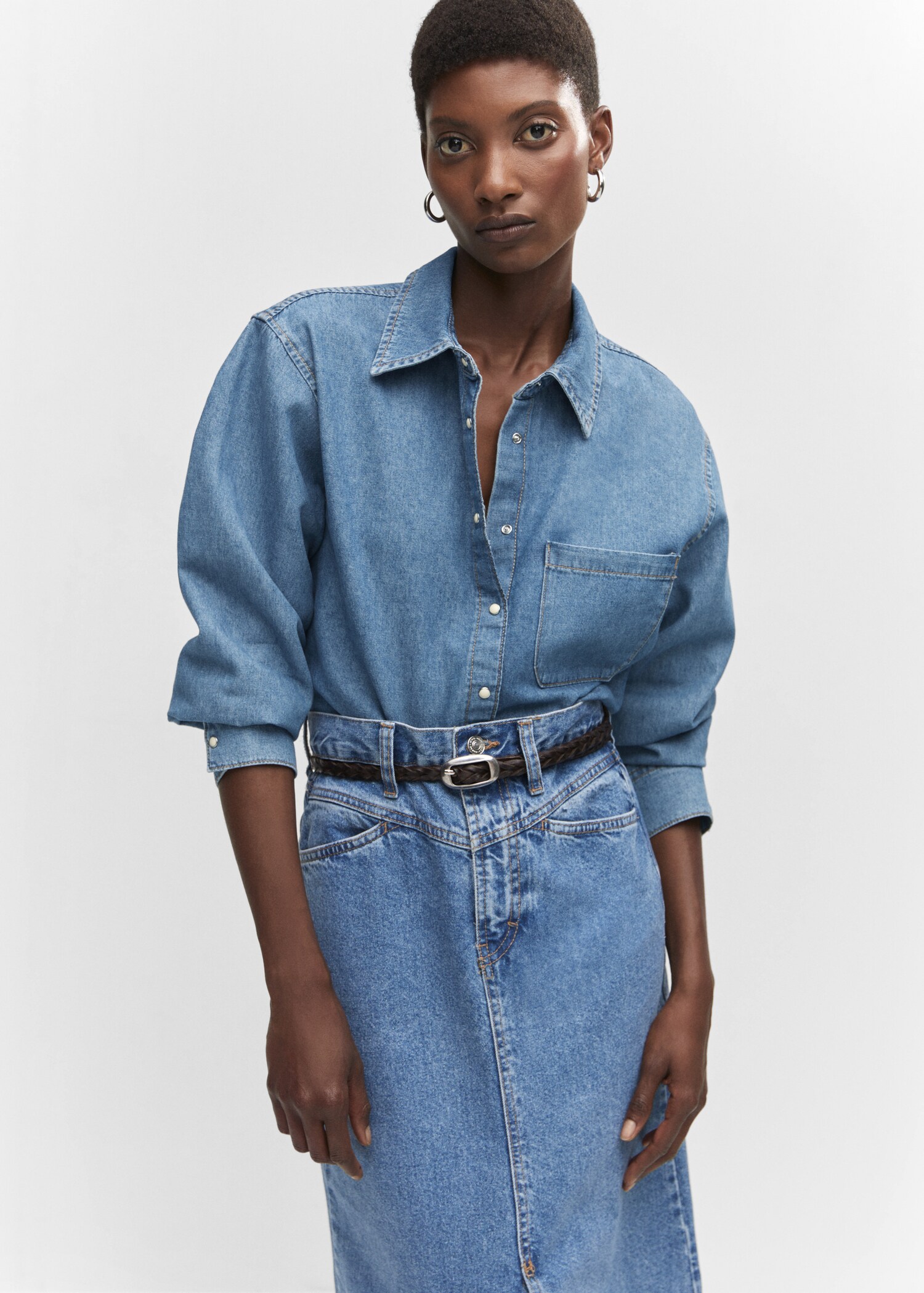 Pocket denim shirt - Medium plane