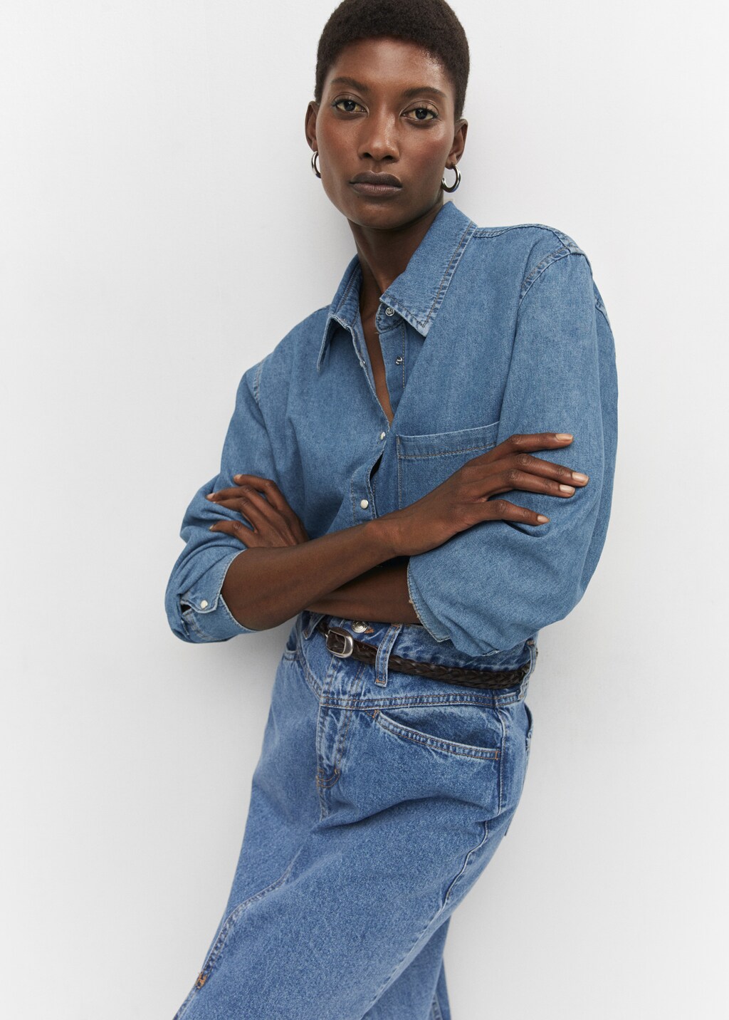 Pocket denim shirt Women MANGO OUTLET USA