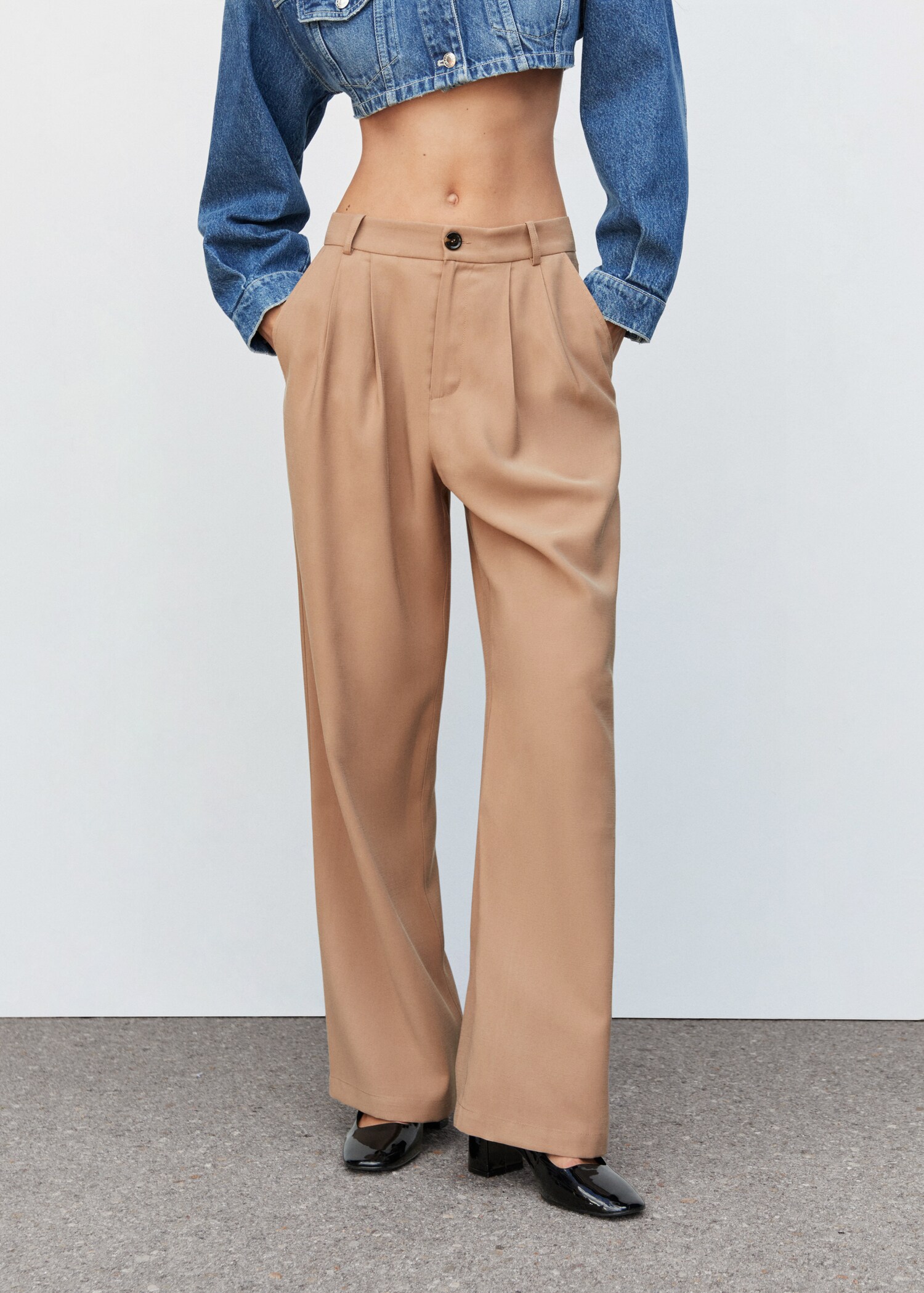 Pantalon pinces wideleg - Plan moyen