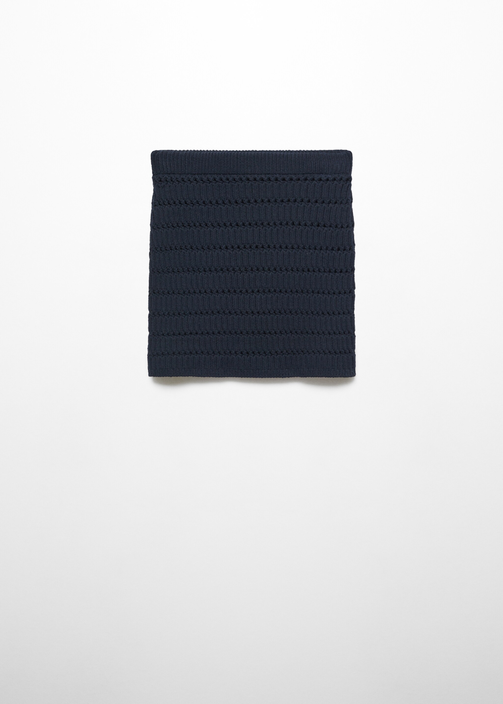 Openwork knitted mini-skirt - Article without model, Navy. Ref: 57053816-00.
