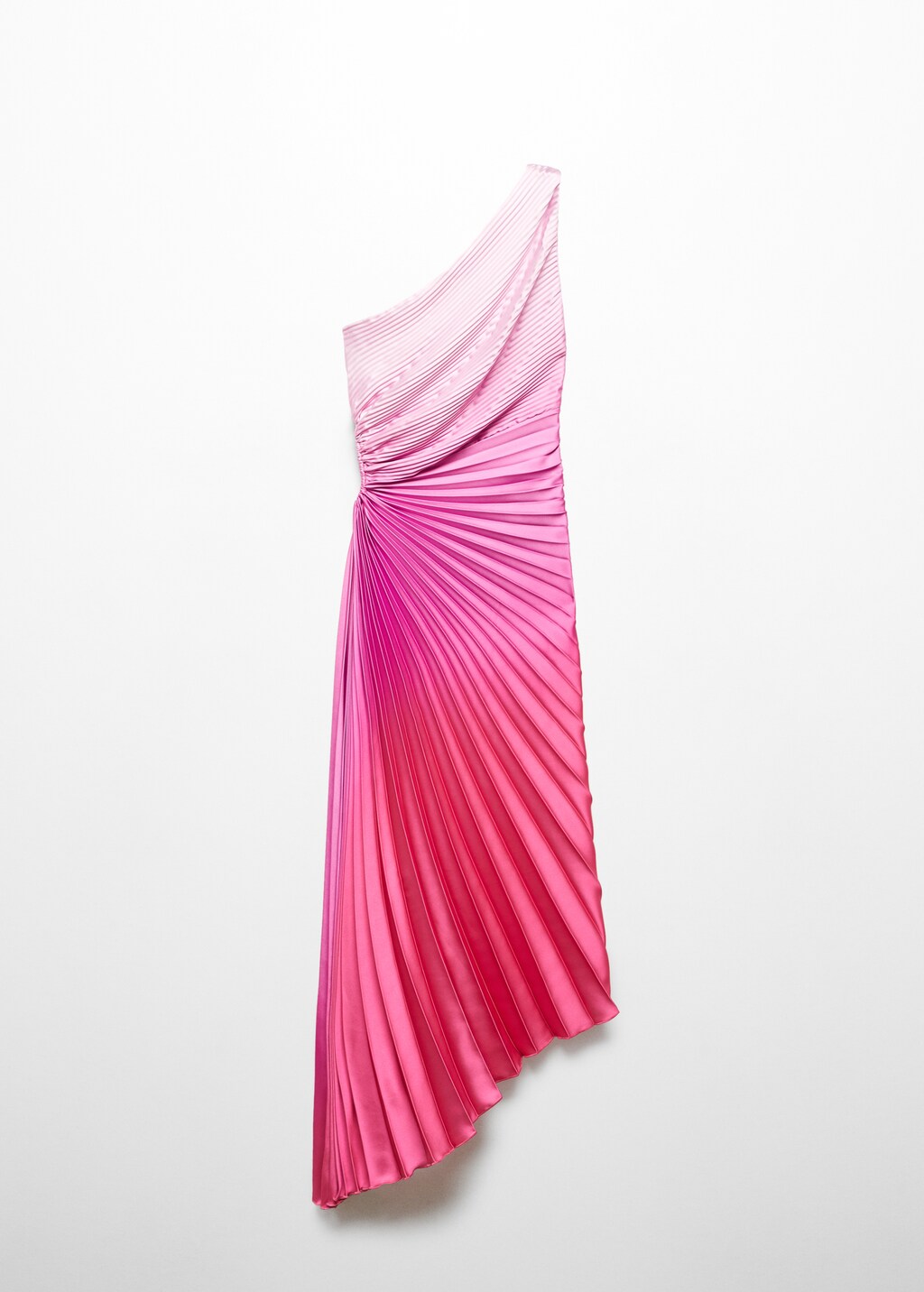 Asymmetrical pleated dress - Women | MANGO OUTLET USA