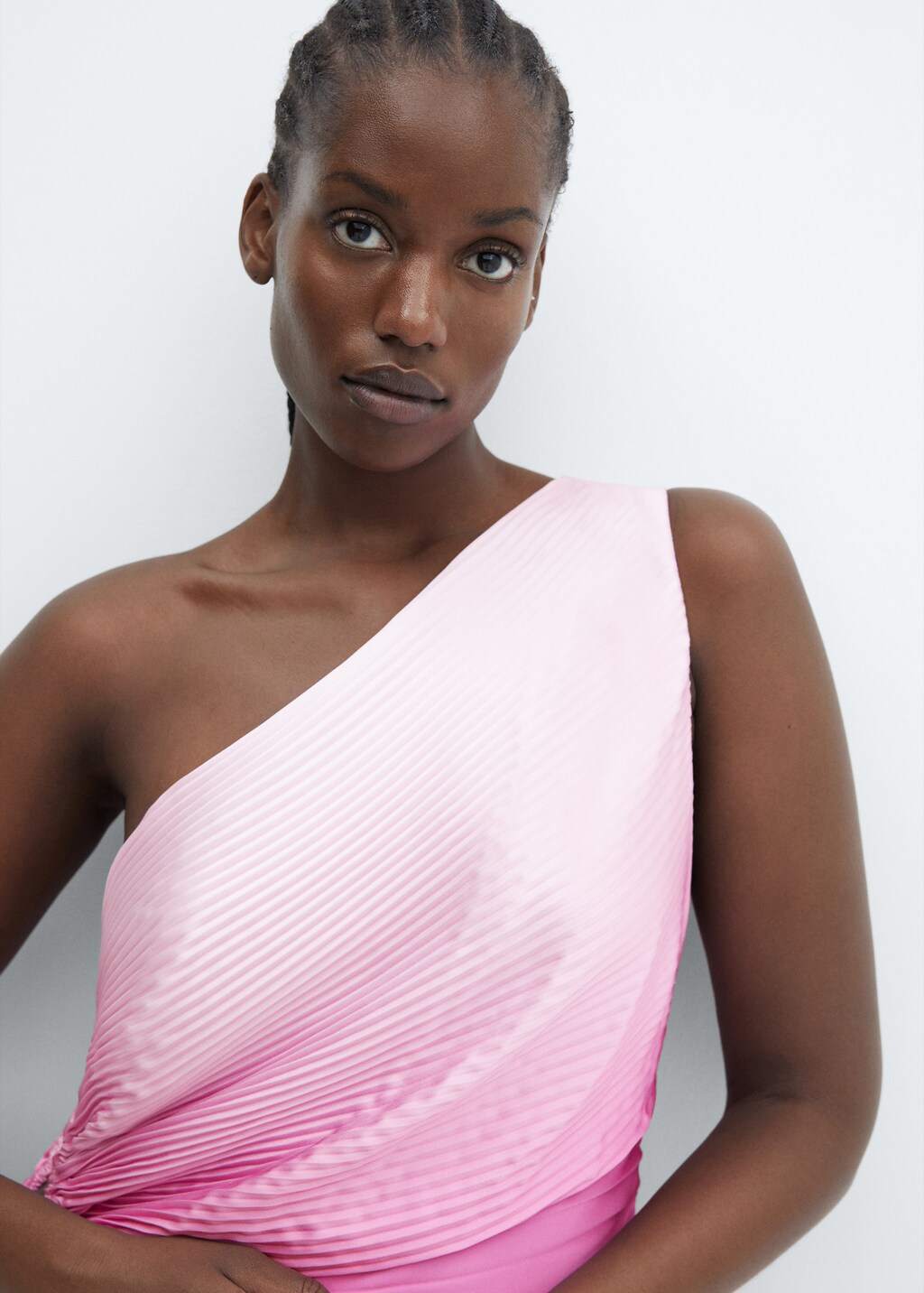 Asymmetrical pleated dress - Women | MANGO OUTLET USA