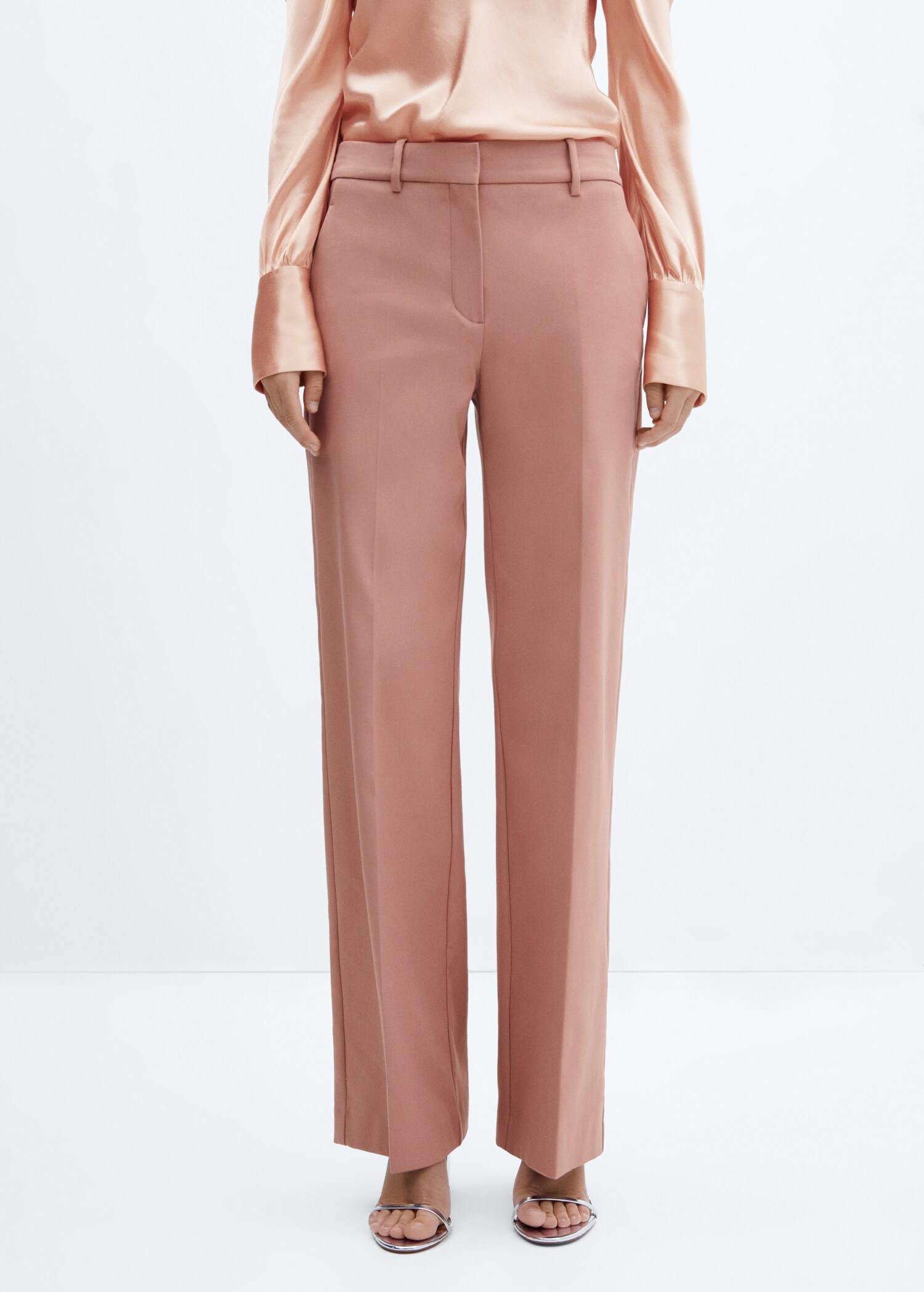 Pantalons rectes tir alt - Pla mig