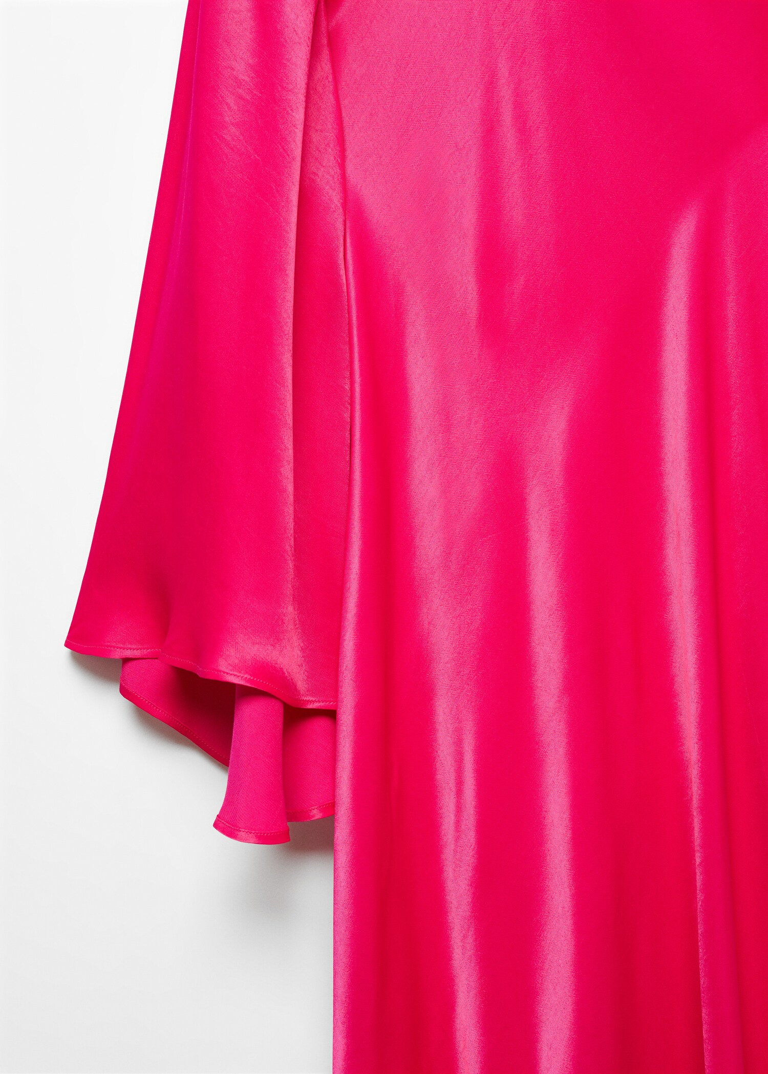 Vestido satinado manga acampanada - Detalle del artículo 8