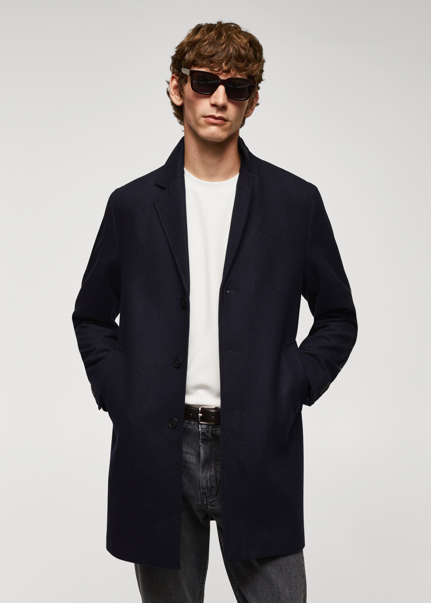 Lightweight recycled wool coat - Medium plane