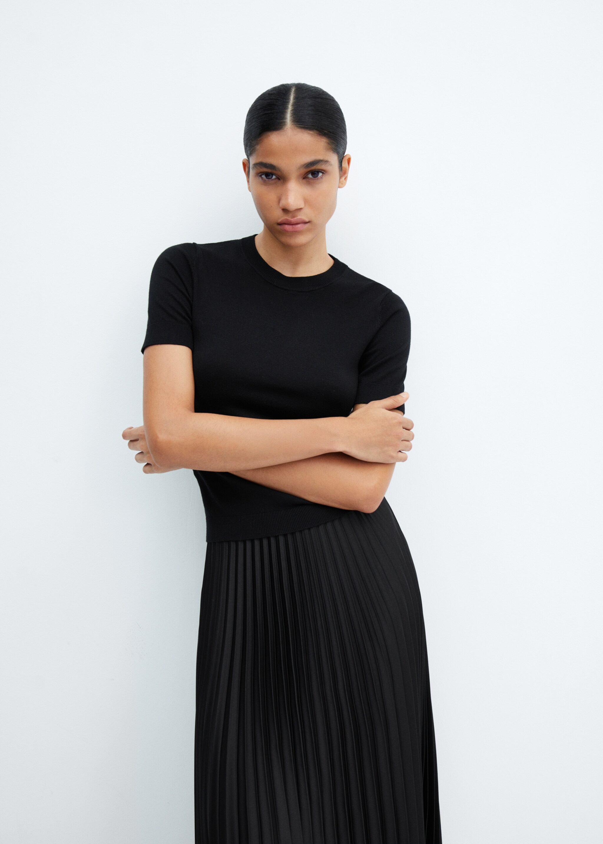 Pleated midi skirt - Medium plane