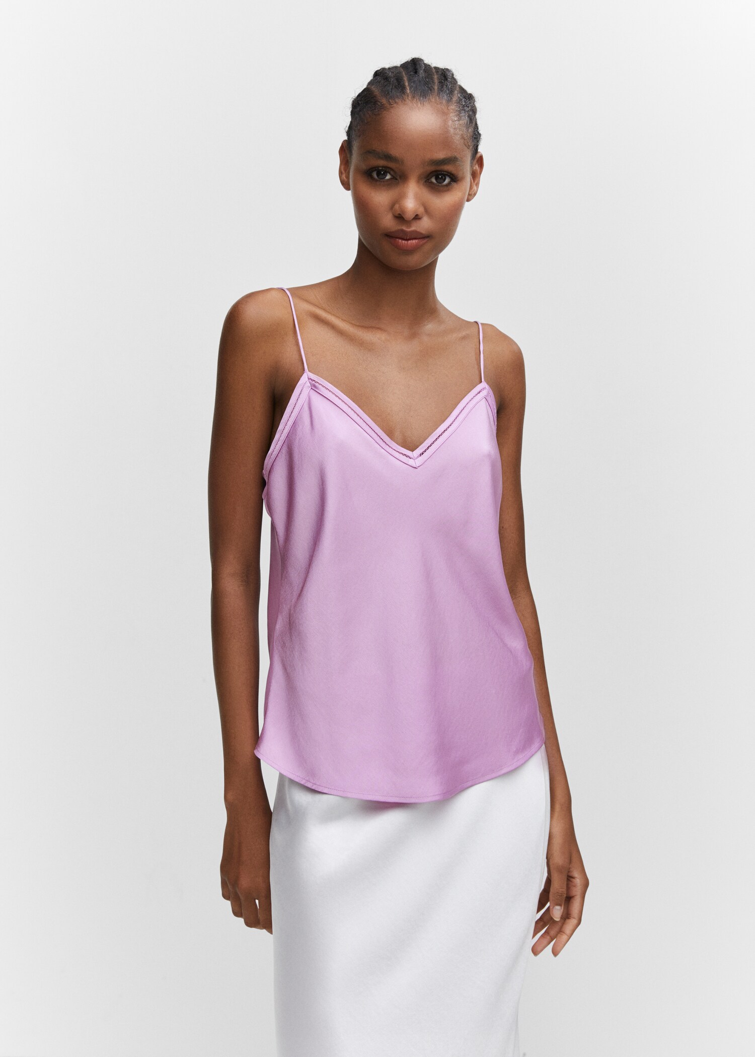 Top style lingerie satiné - Plan moyen