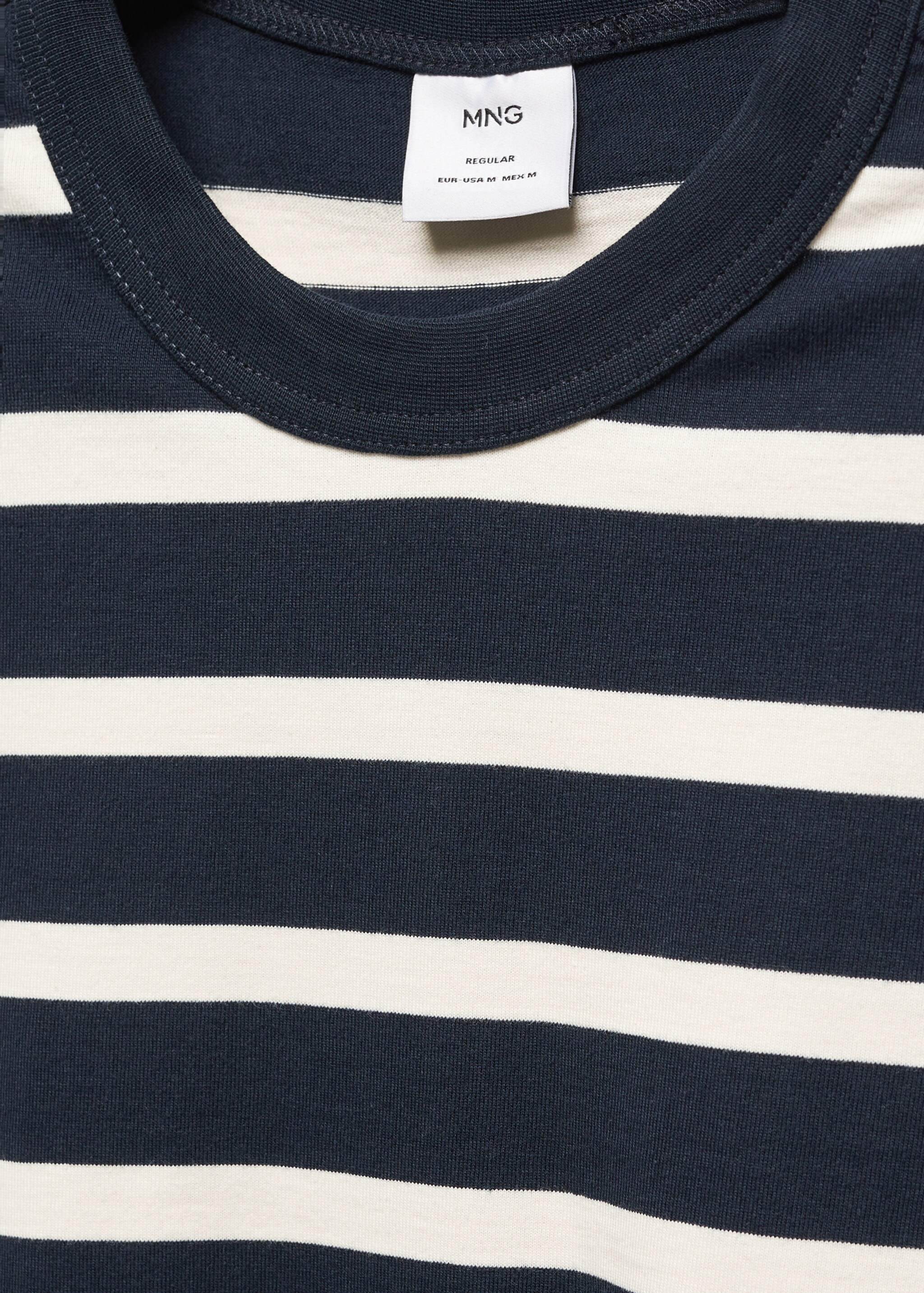 Striped long sleeves t-shirt - Details of the article 8, Navy. Ref: 57054405-00.