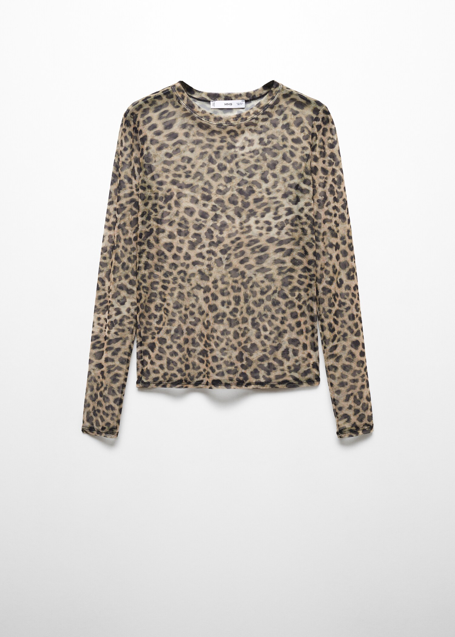Semi-transparent animal-print t-shirt - Article without model