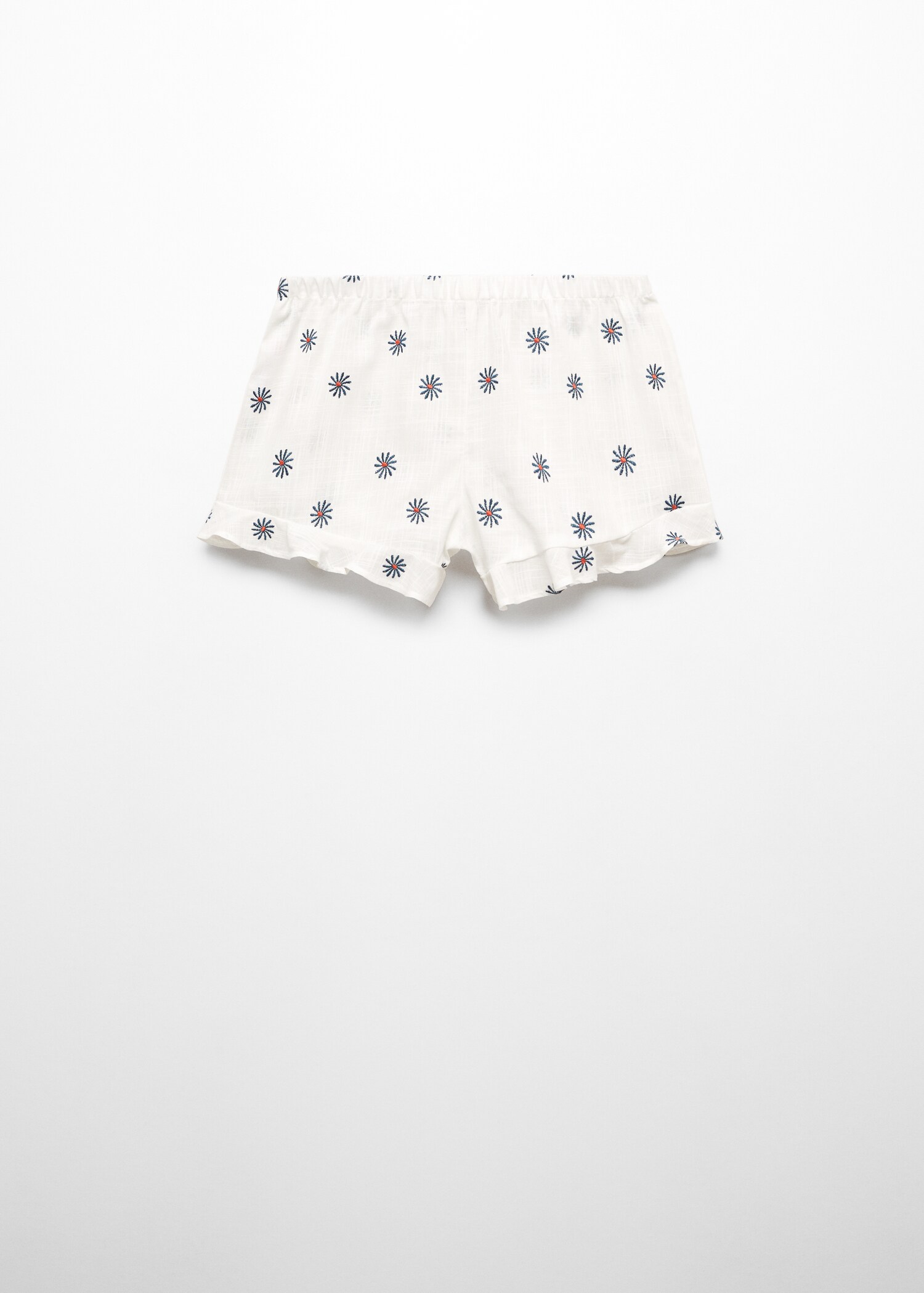 Floral embroidered pyjama shorts - Article without model