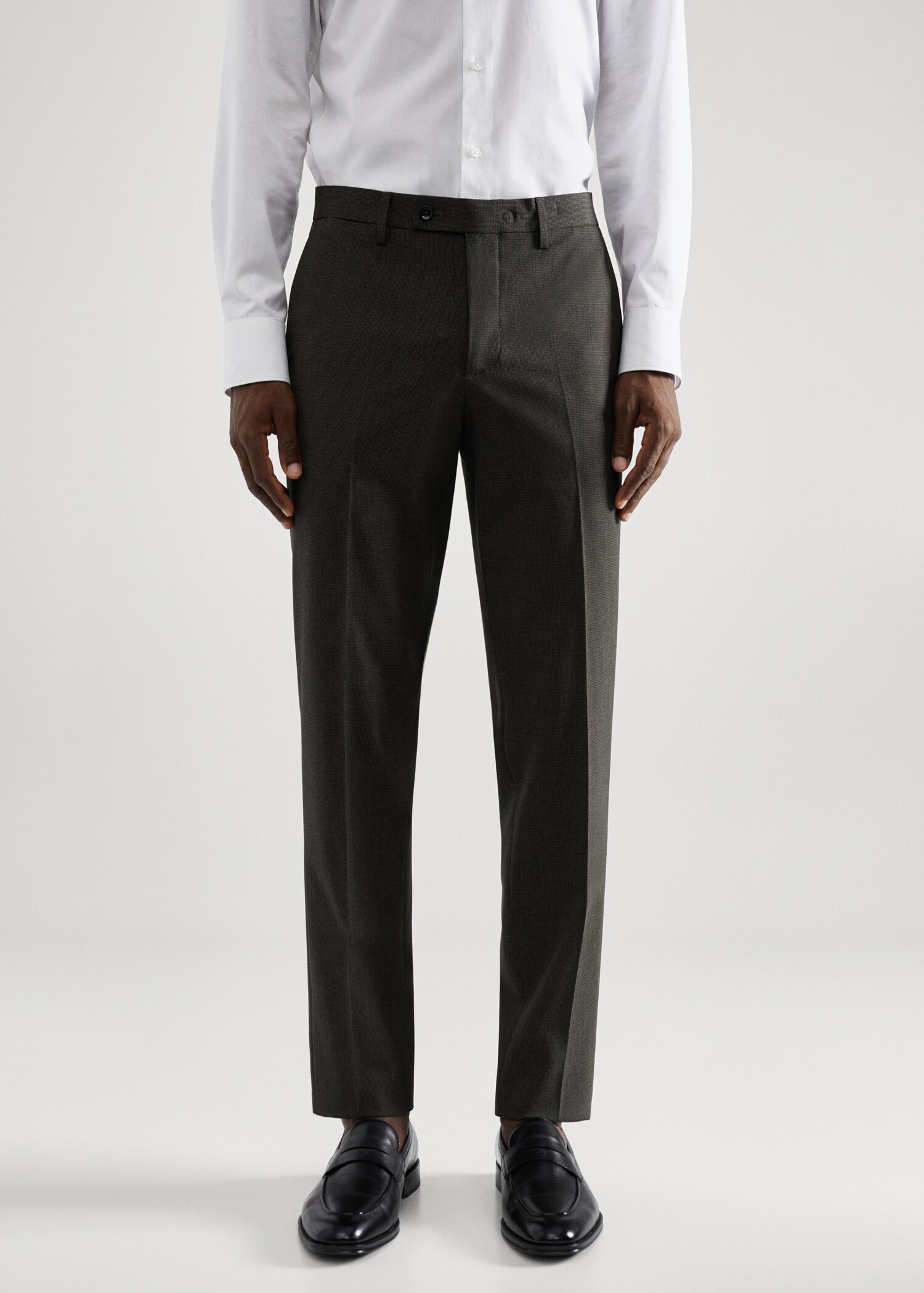 Stretch-fabric slim-fit printed suit trousers - Medium plane