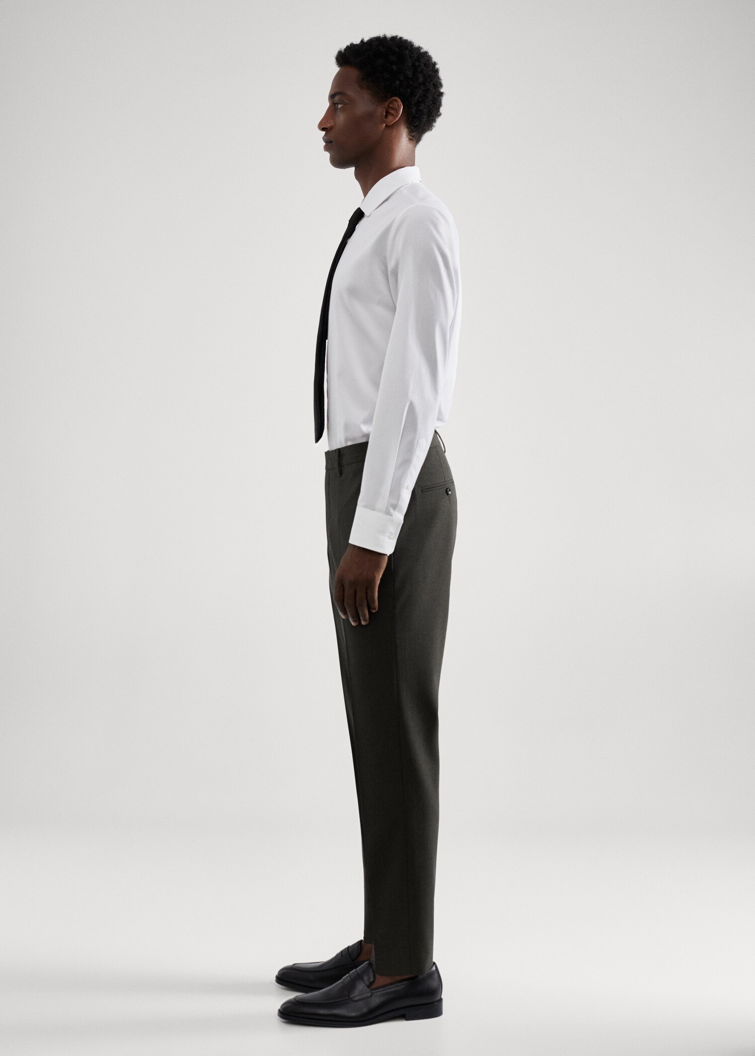 Stretch-fabric slim-fit printed suit trousers - Details of the article 2