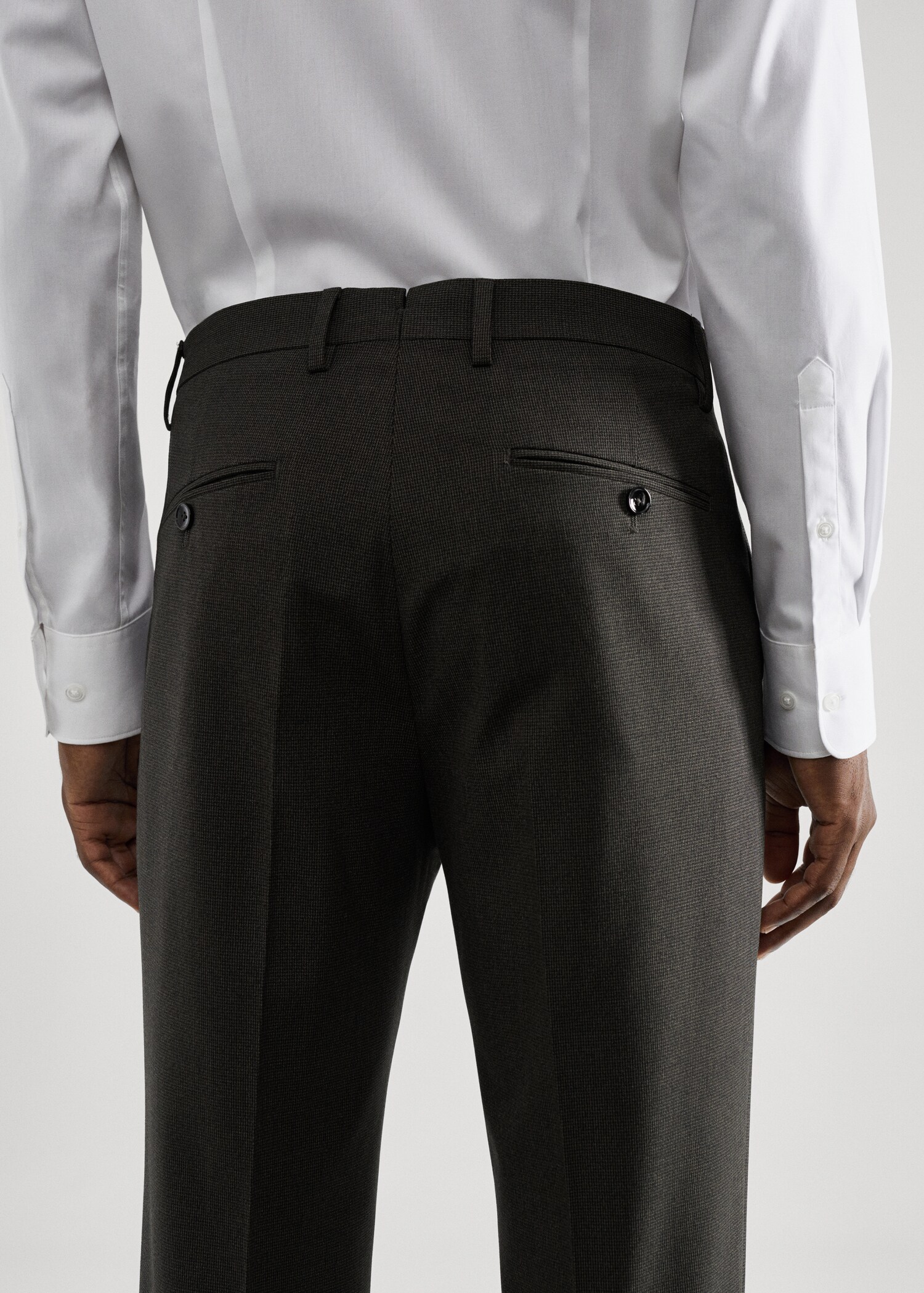 Stretch-fabric slim-fit printed suit trousers - Details of the article 6