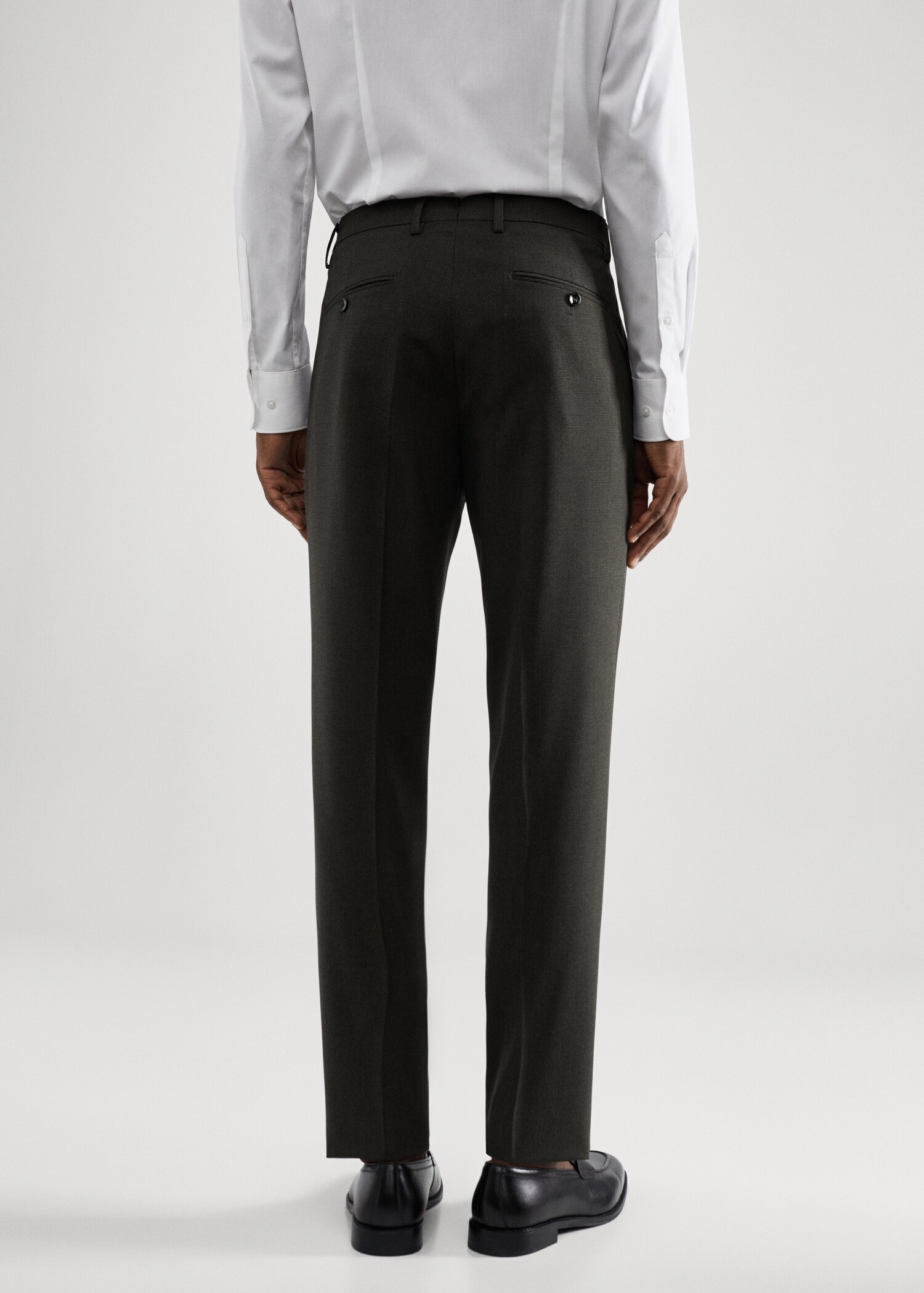 Stretch-fabric slim-fit printed suit trousers - Reverse of the article