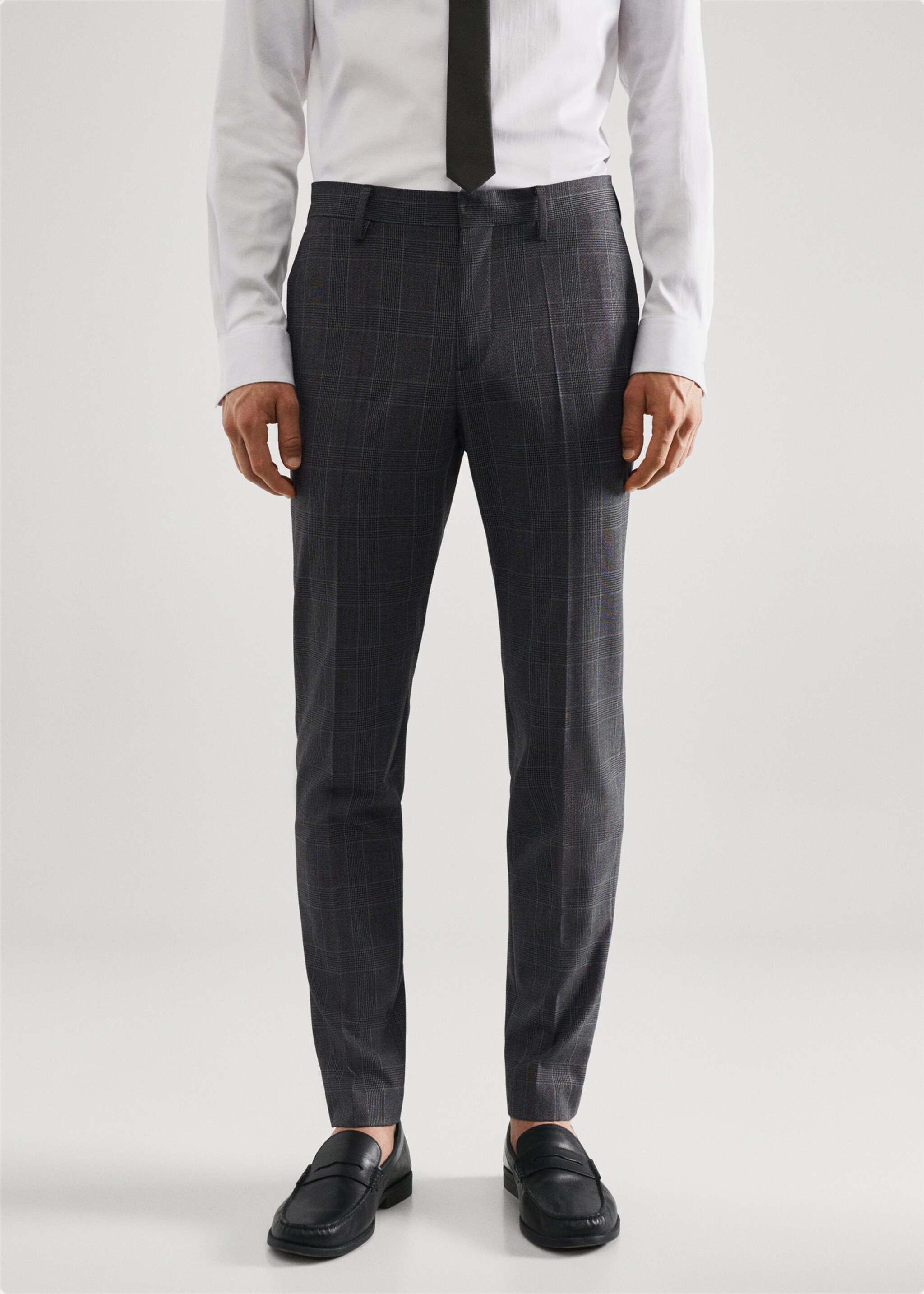 Pantaloni de costum super slim fit în carouri - Plan mediu