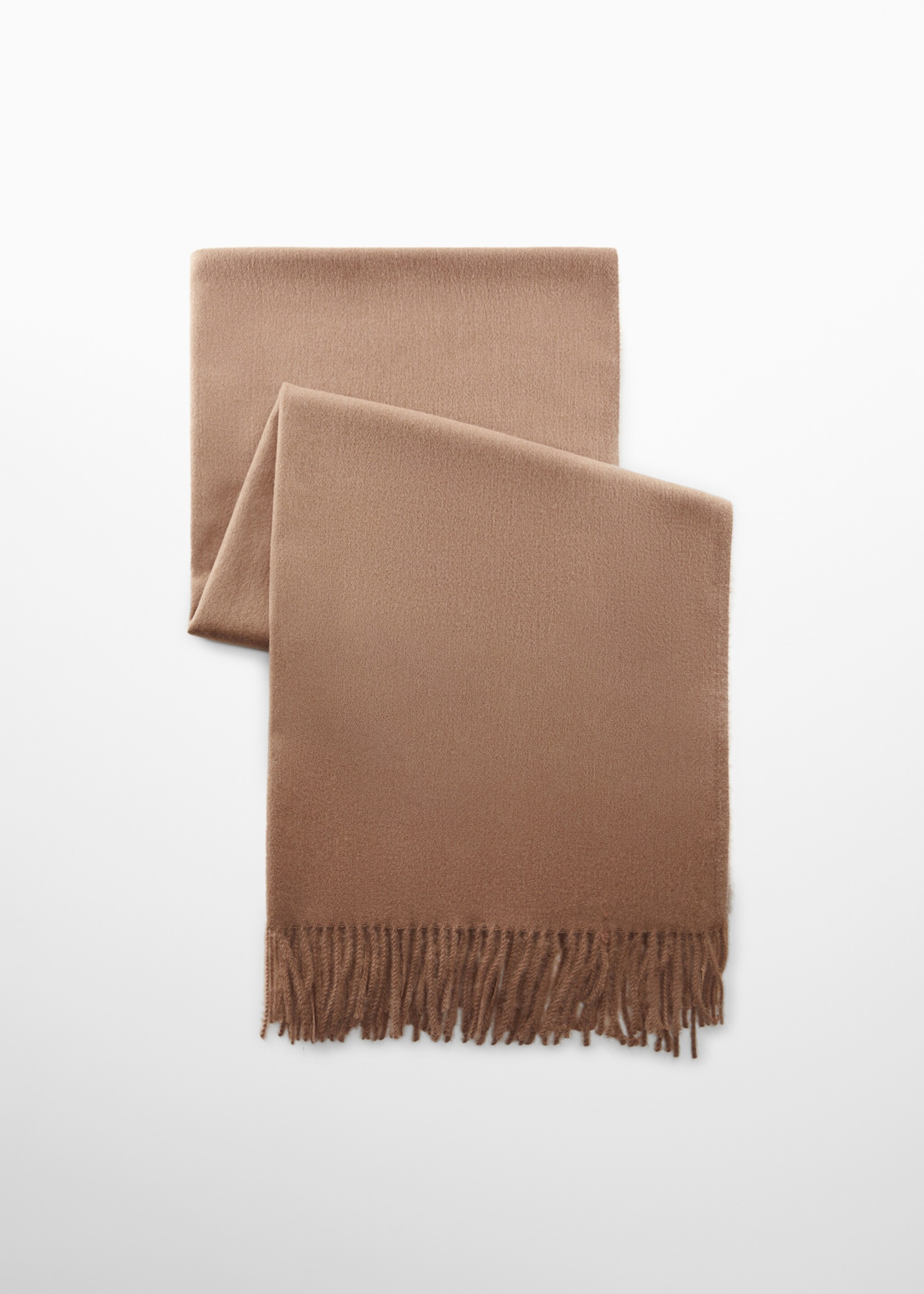 Fringed edge scarf - Article without model, Medium Brown. Ref: 57054763-00.