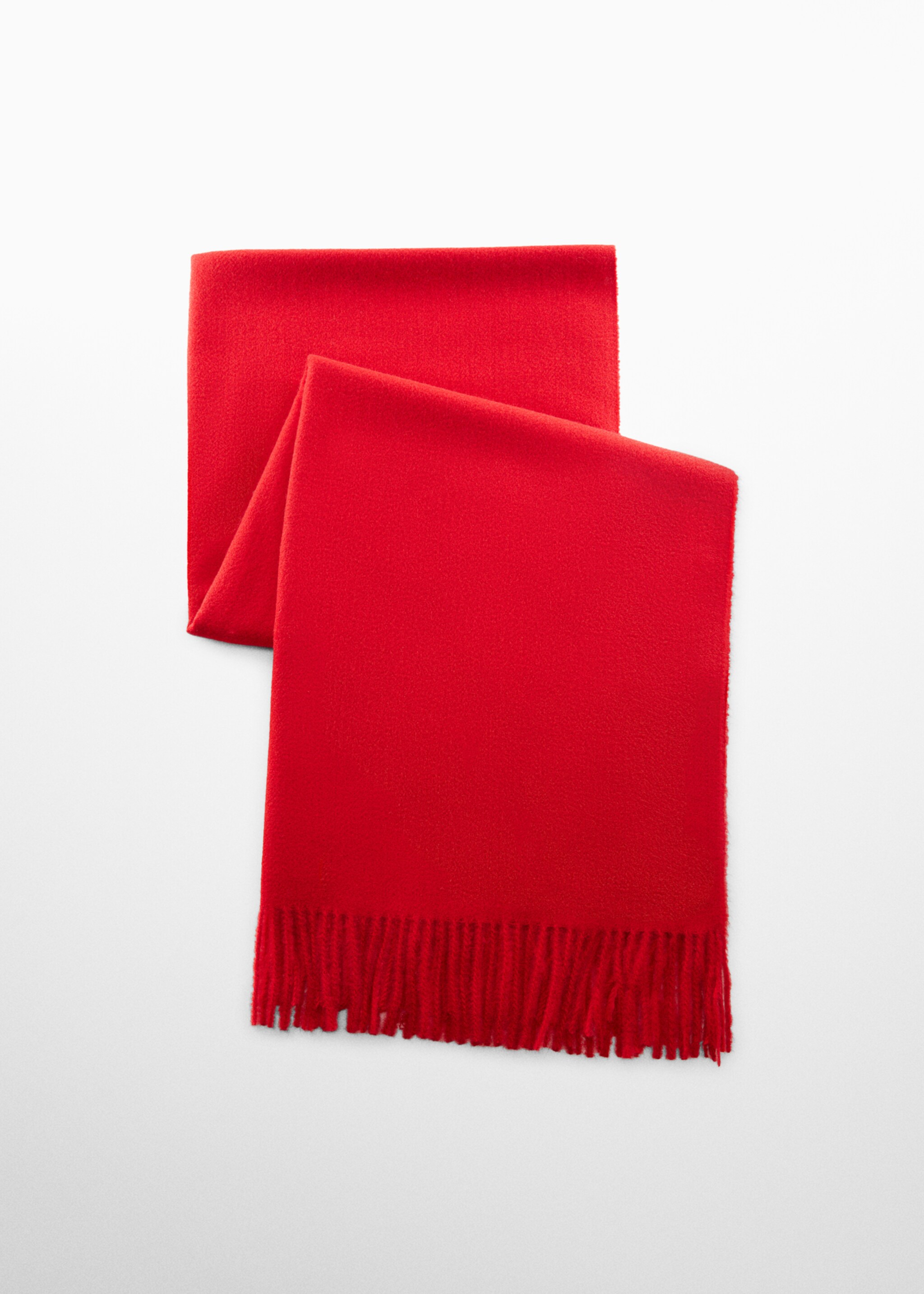 Fringed edge scarf - Article without model, Red. Ref: 57054763-00.