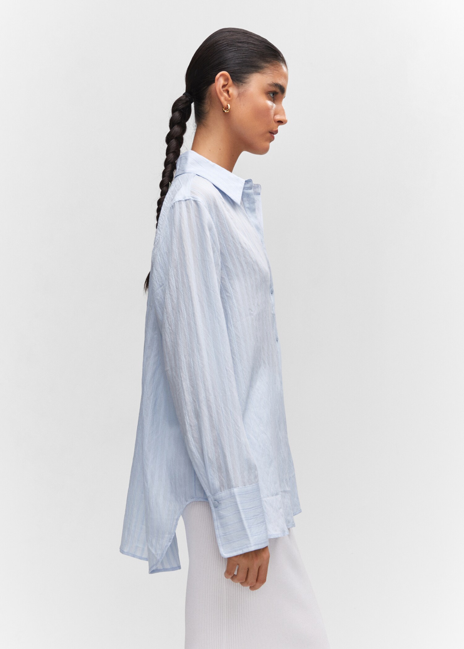 Camisa algodón bordada - Plano medio