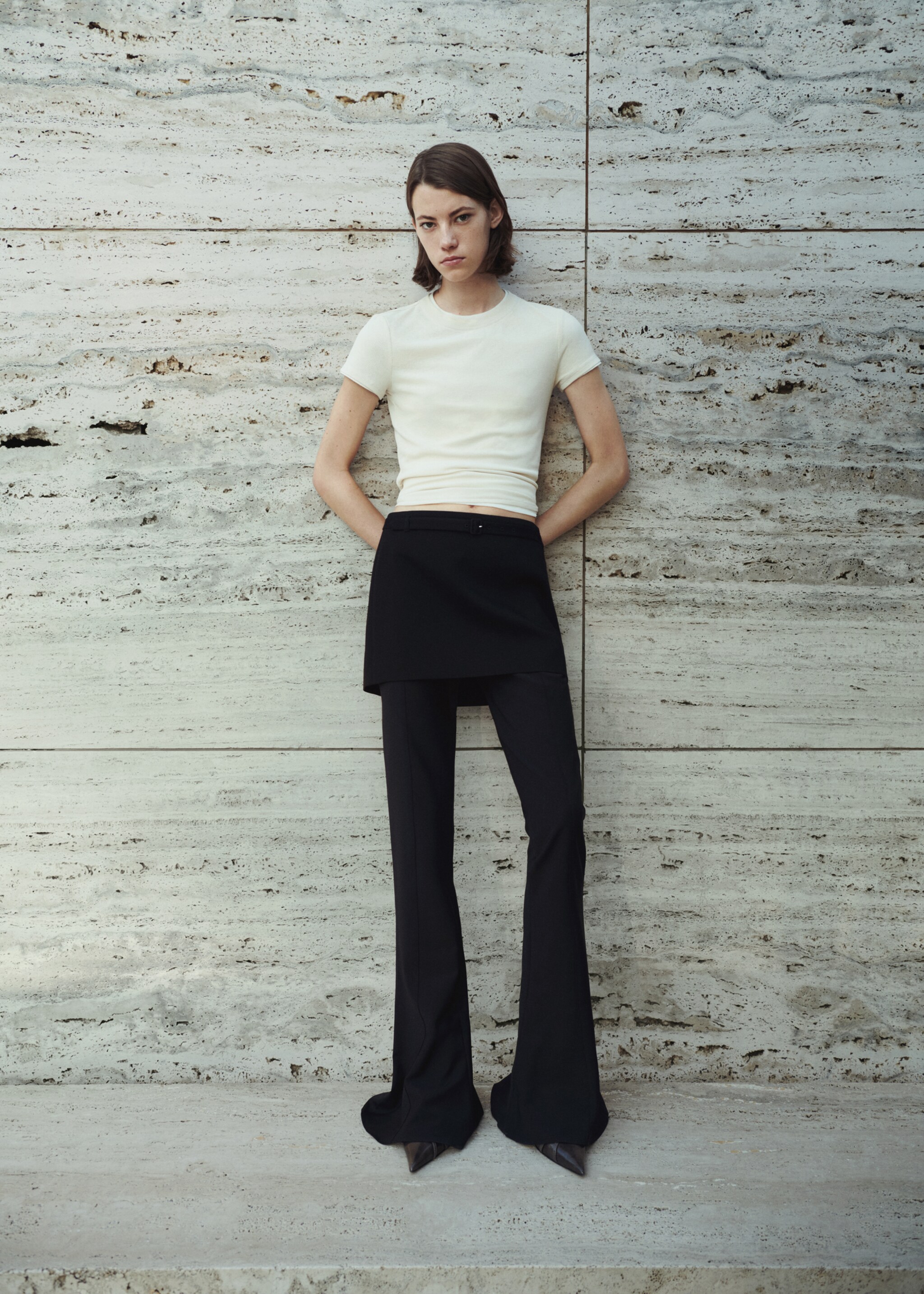 Straight mini-skirt with belt - Details of the article 6