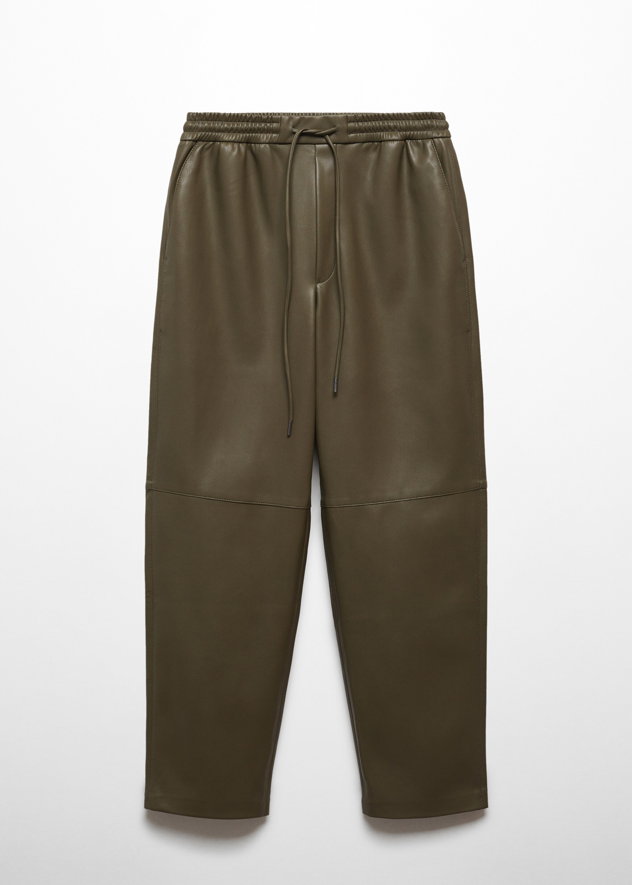 Leather-effect elastic waist trousers - Article without model