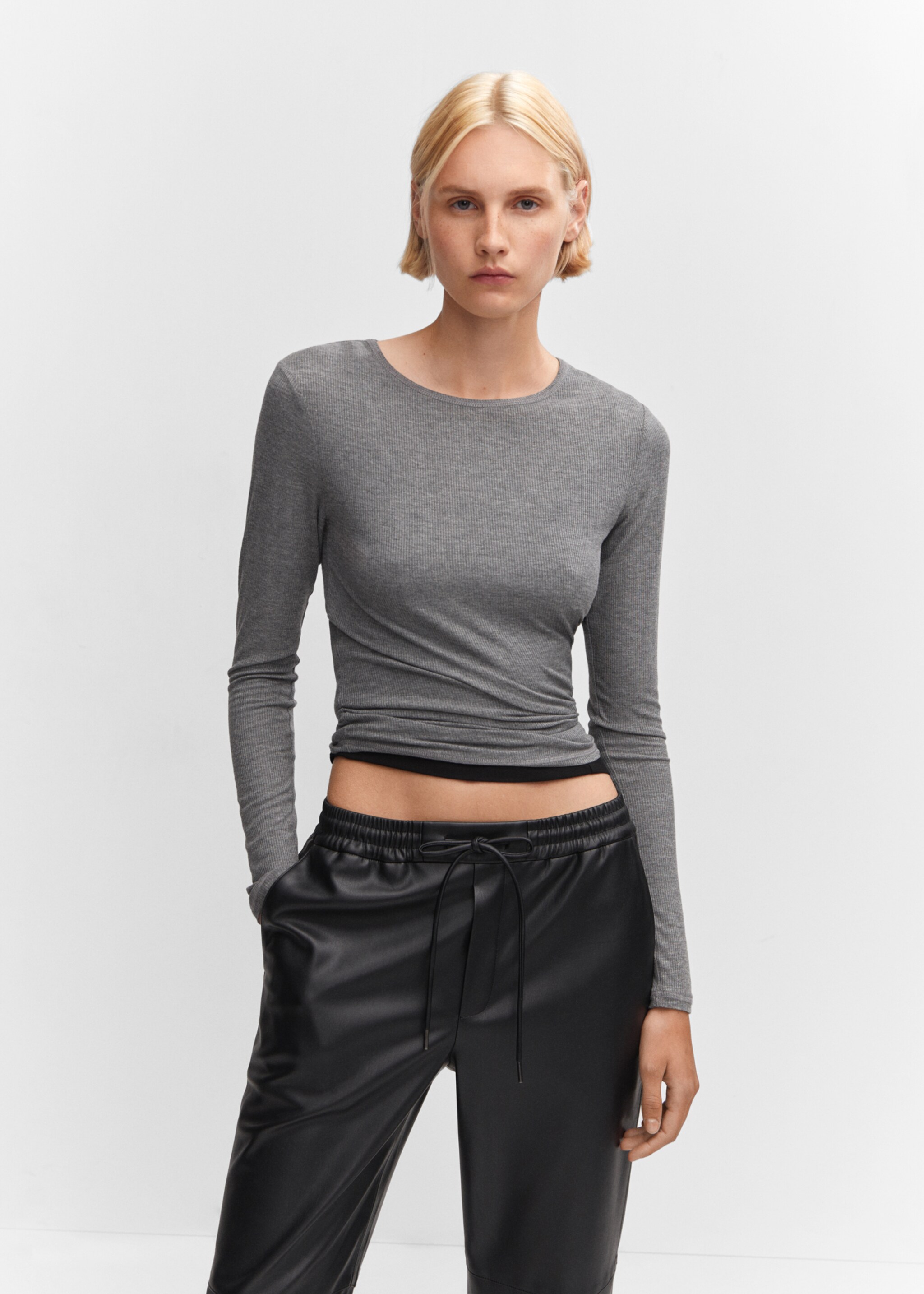 Broek met leereffect en elastische tailleband - Detail van het artikel 1